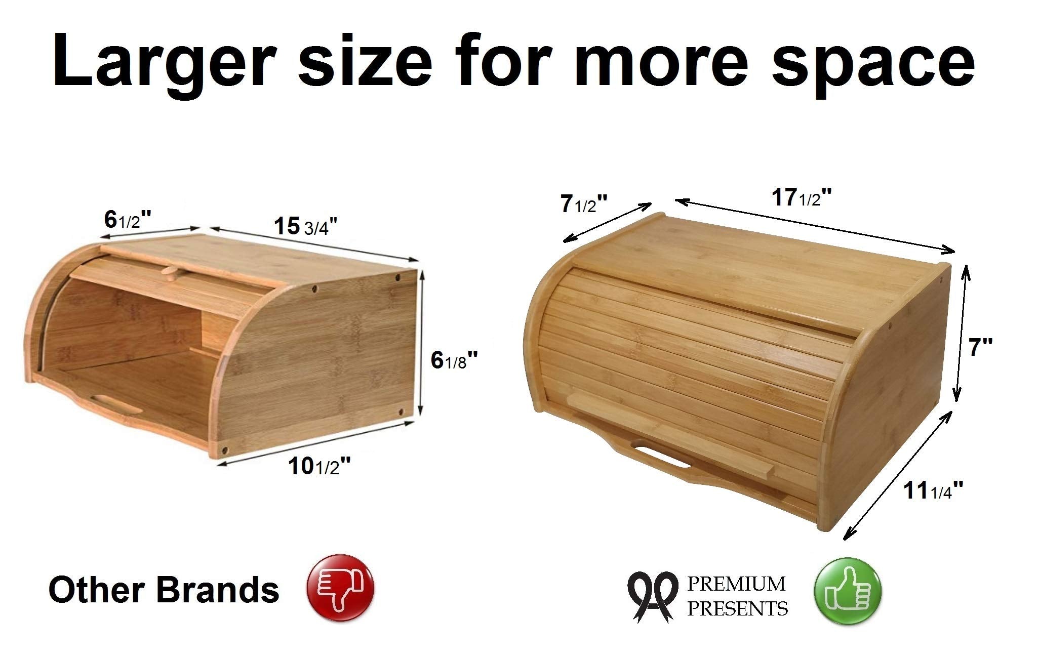 Large Bread Box Bread Basket Wooden Box Storage Boxes Kitchen Counter Organizer, Roll Top Breadbox. Bread Boxes For Kitchen Coun