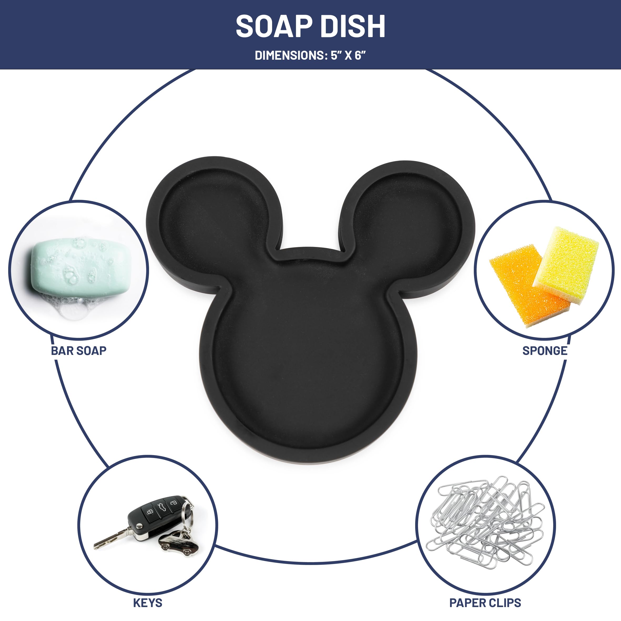 Jay Franco Disney Mickey Mouse Bathroom Accessories - 2 Piece Black & Red Resin Bathroom D  Cor And Storage Set Includes Toothbr