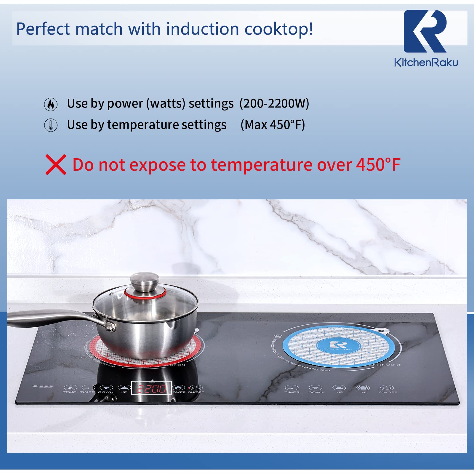 Kitchenraku 3 Pcs Induction Cooktop Mat, (Magnetic) Induction Cooktop Protector For Induction Stove, Round Stove Top Cover Induc