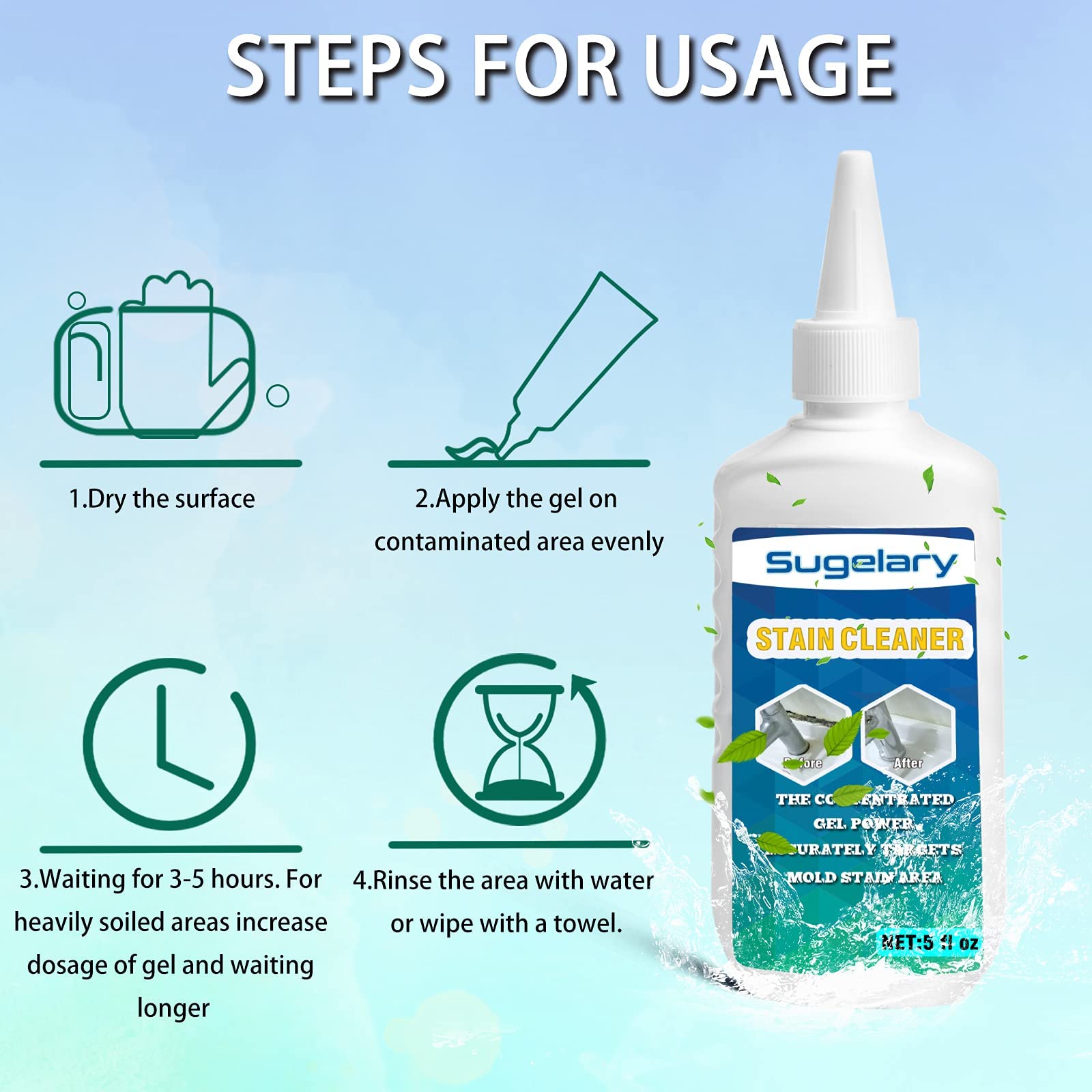 Mold Remover Gel, Household Washing Machine Cleaner For Washing Machine, Refrigerator Strips, Grout Cleaner Best For Home Sink,