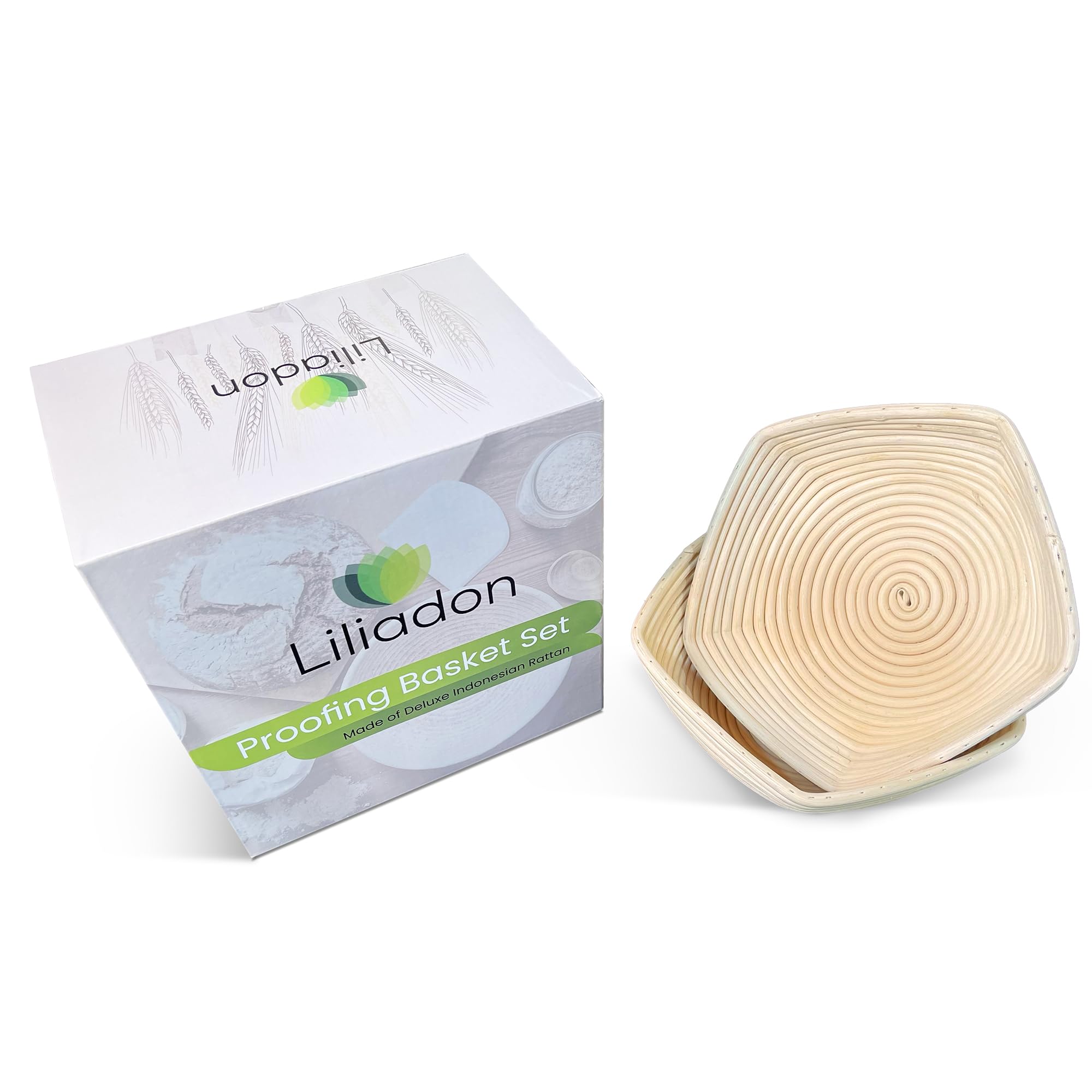 Bread Proofing Star Basket Sourdough Starter Kit - Rattan Banneton Bowl for Baking Star-Shaped Bread- Gift Set