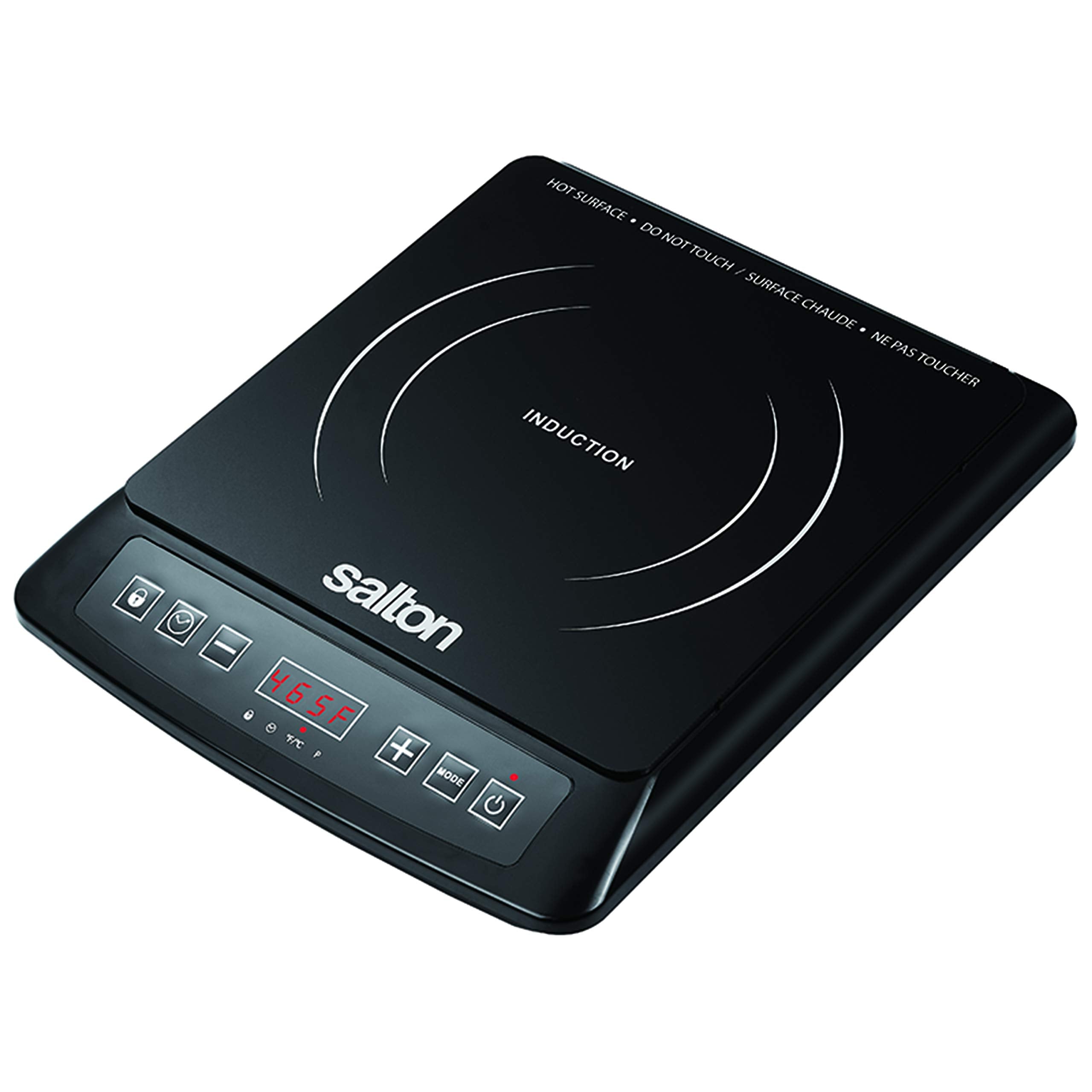Salton Portable Induction 1500W Cooktop, Black, Single Burner