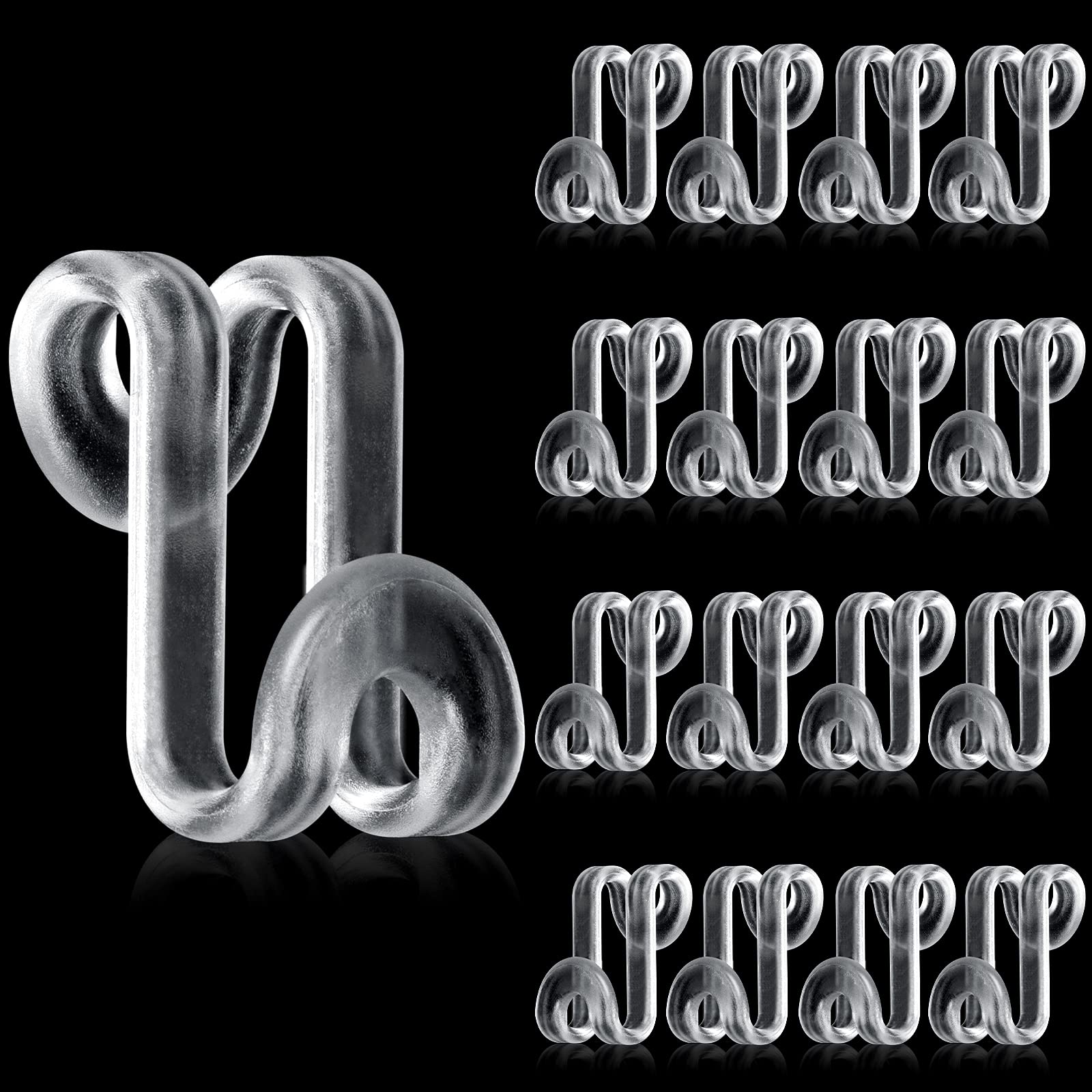 Jetec 48 Pieces Clothes Hanger Connector Hooks Extender Clips Clothes Hanger Hooks Extenders For Closet Space Saving Cascading V