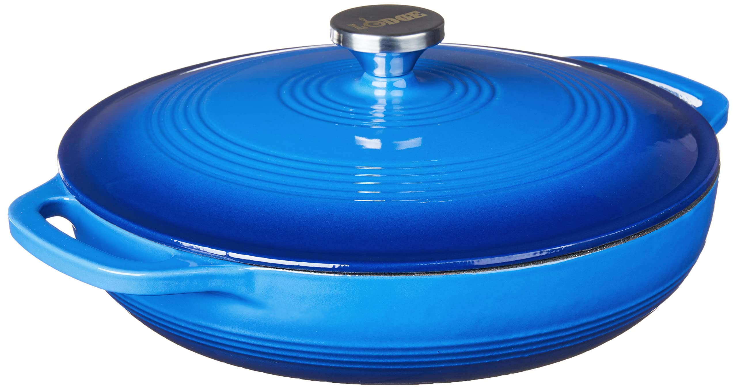 Lodge 3.6 Quart Enameled Cast Iron Oval Casserole With Lid - Dual Handles - Oven Safe up to 500 F or on Stovetop - Use to Marina