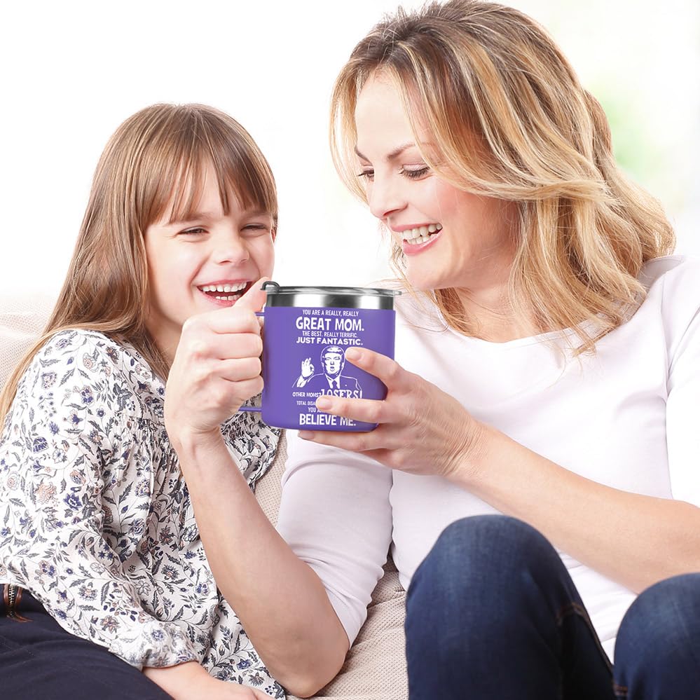 QTDS Funny Mothers Day Gifts for Mom Gifts From Son Daughter Kids - Mom Coffee Mug Cup, Great Mother Gifts for Mom Birthday Gift