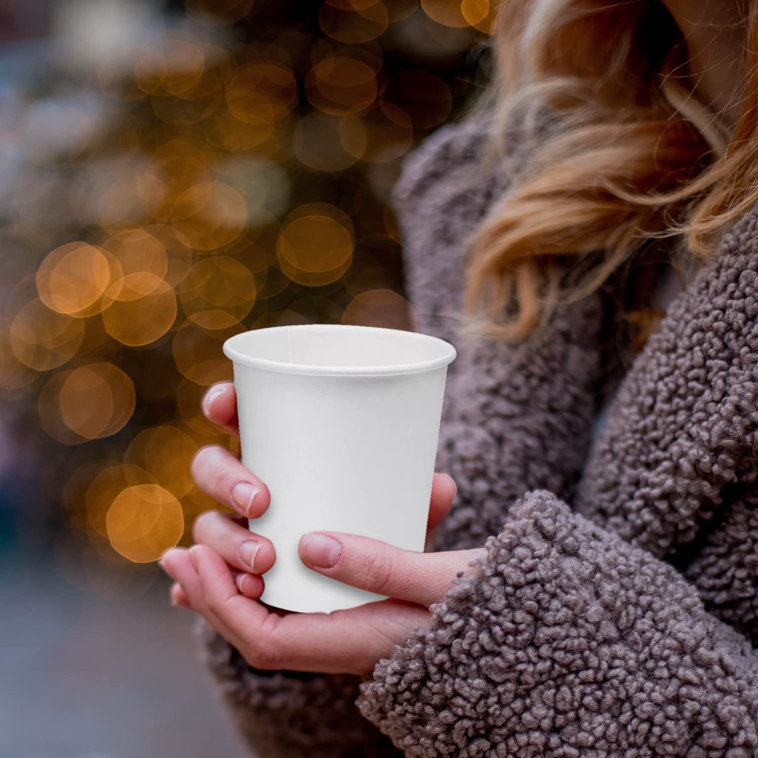 Smygoods 10 Oz. White Paper Hot Cups, Disposable Paper Cups, Espresso Cups, 100 Count