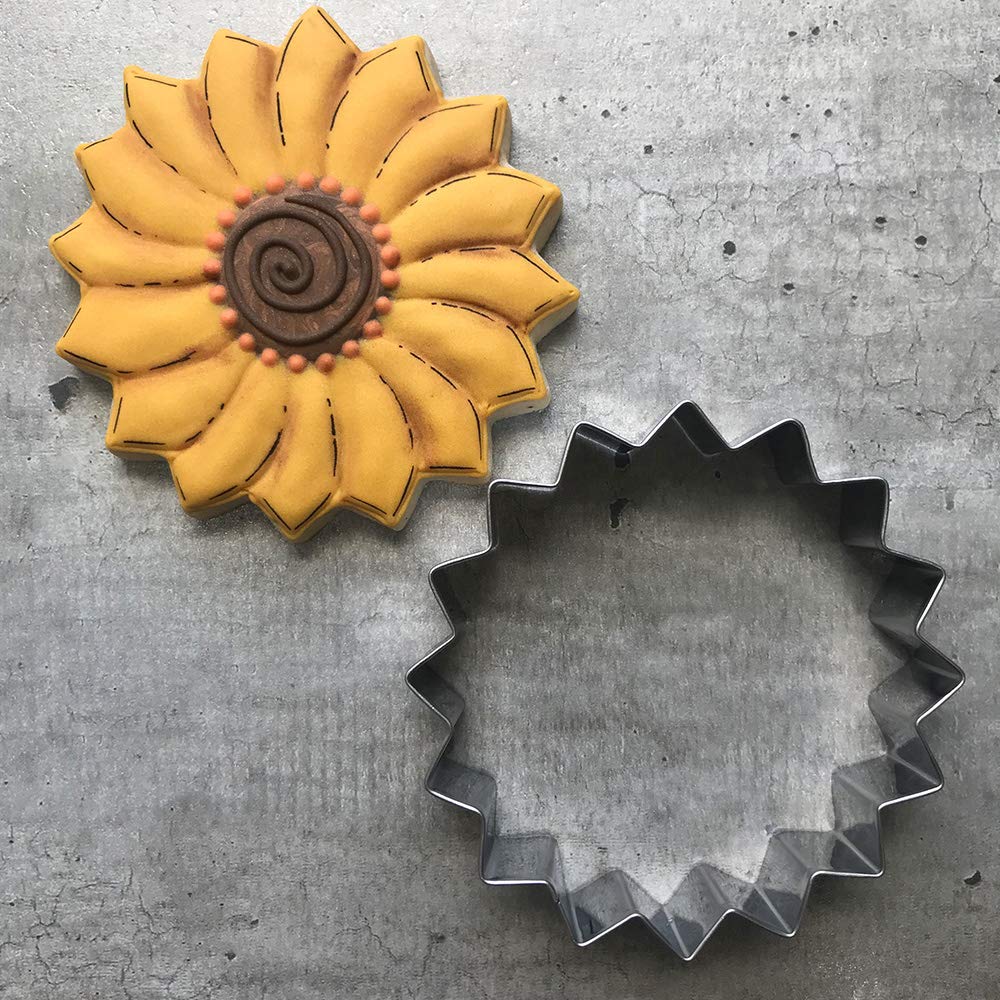 Liliao Sunflower Cookie Cutter - 3.8 X 3.8 Inches - Stainless Steel