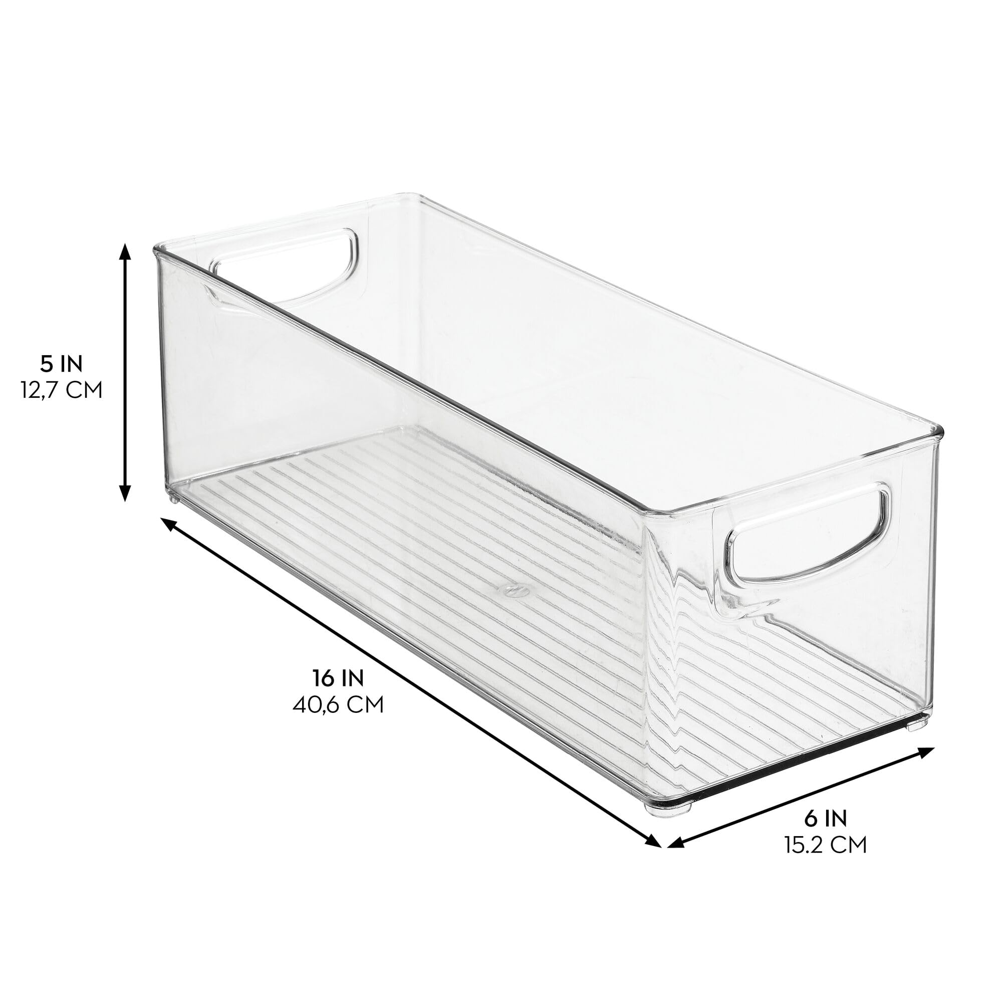 Idesign Recycled Plastic Stackable Storage Bin With Handles - Clear