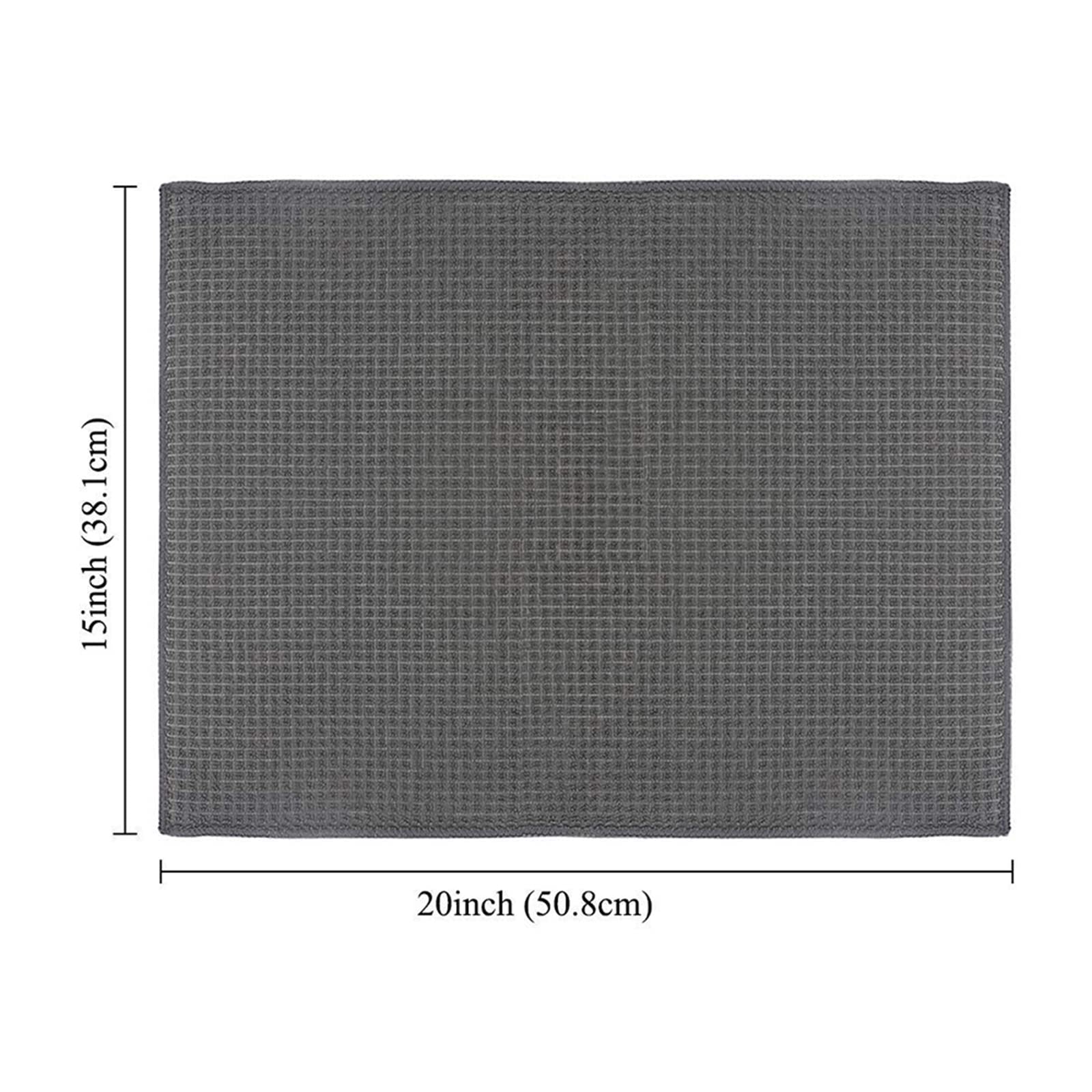 Topsky Microfiber Dish Drying Mat 2 Pack, 20 X 15 Inch Kitchen Counter Mats Reversible Baby Bottles Dish Dry Pad,Super Absorbent