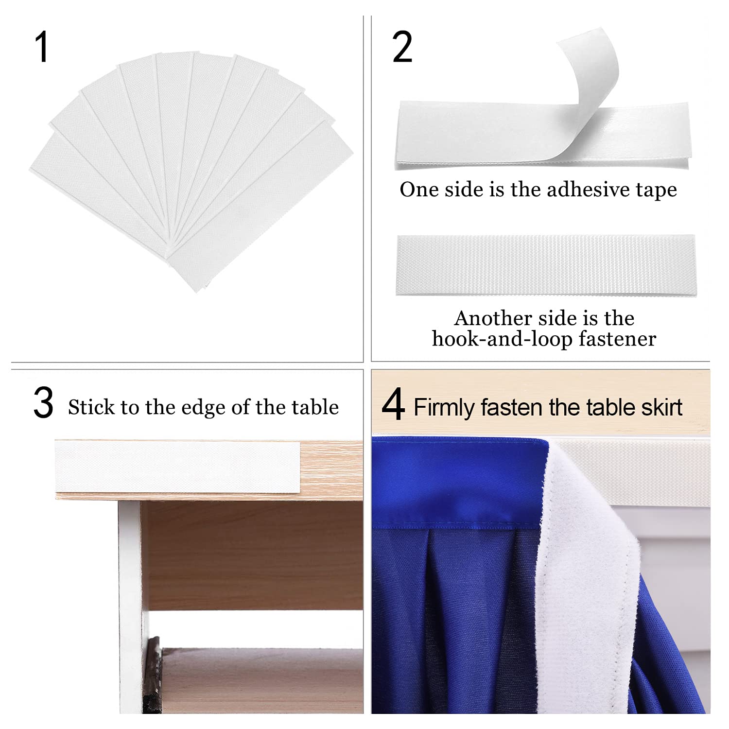 6ft Royal Blue Table Skirts for Rectangle Tables Polyester Table Skirt Ruffle Tablecloth for Birthday Party Banquet Royal Blue Theme Party Wedding Bridal Shower Table Decorations