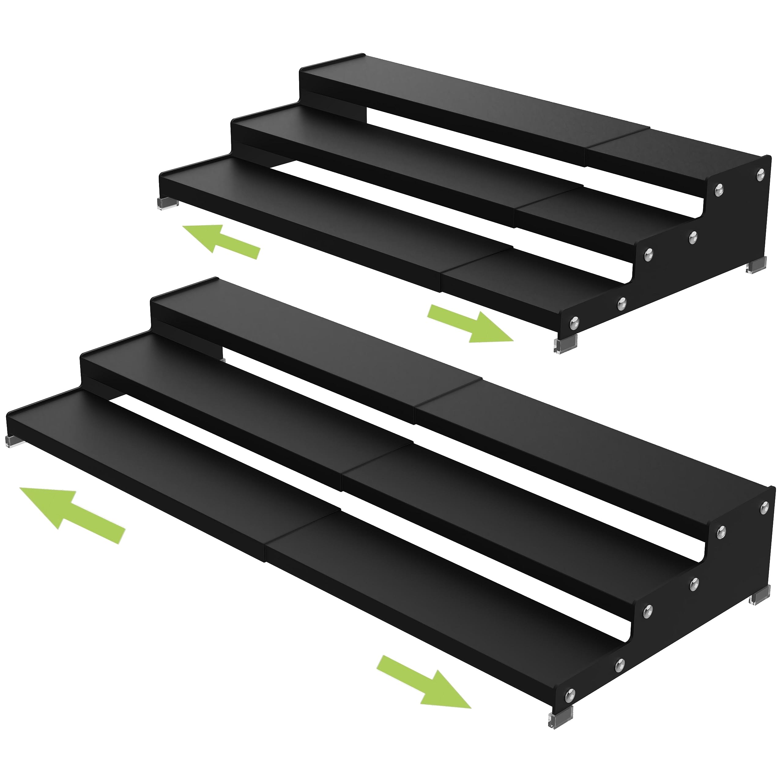 Jojocross Spice Rack Organizer for Cabinet, 3 Tier Expandable Spices Storage, Great for Kitchen Cabinets, Cupboard,Pantry and Co