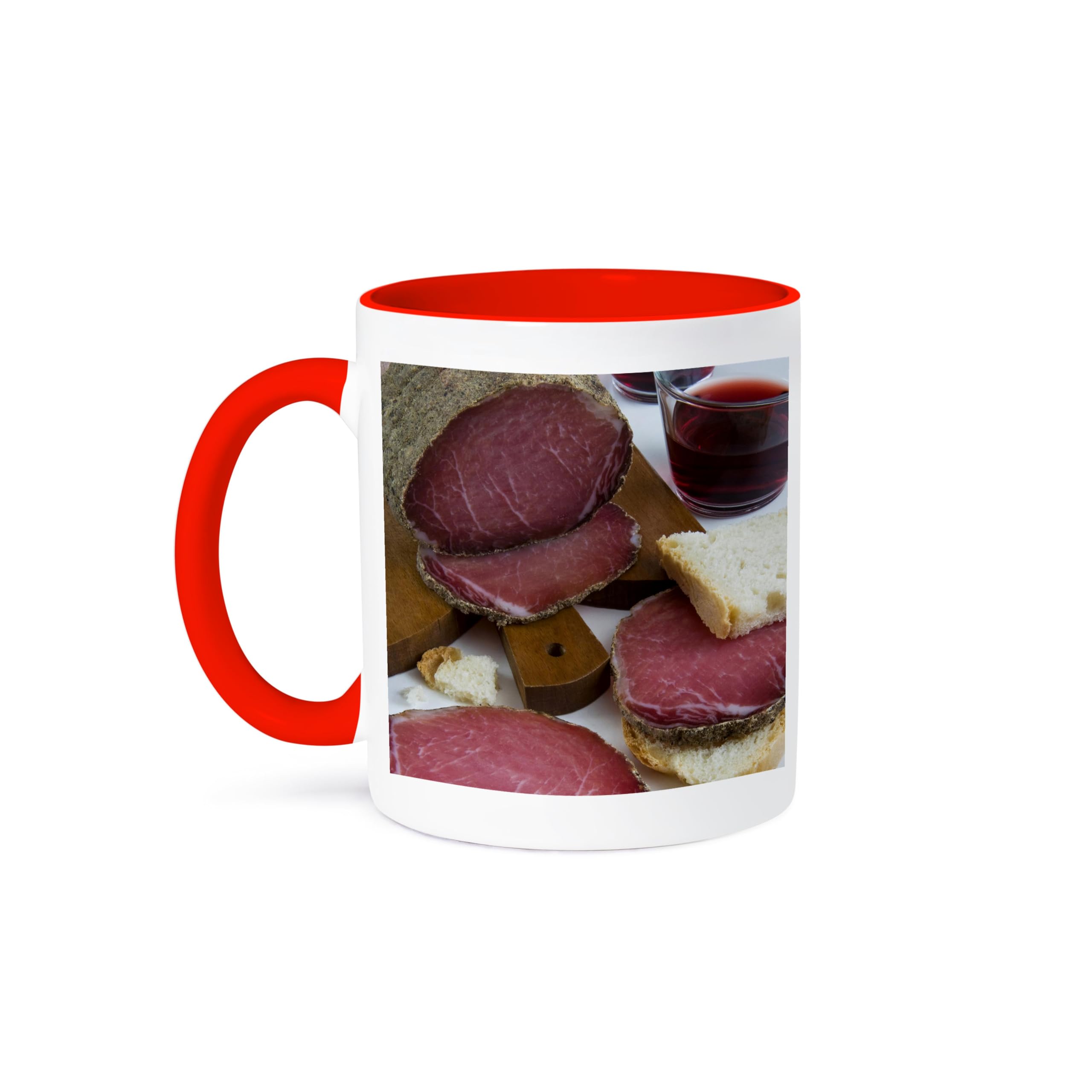 3dRose Lonza, Pork loin, cured ham, Tuscan cuisine, Italy - LI11 NTO0048 - Nico Tondini 15oz Two-Tone Red Mug