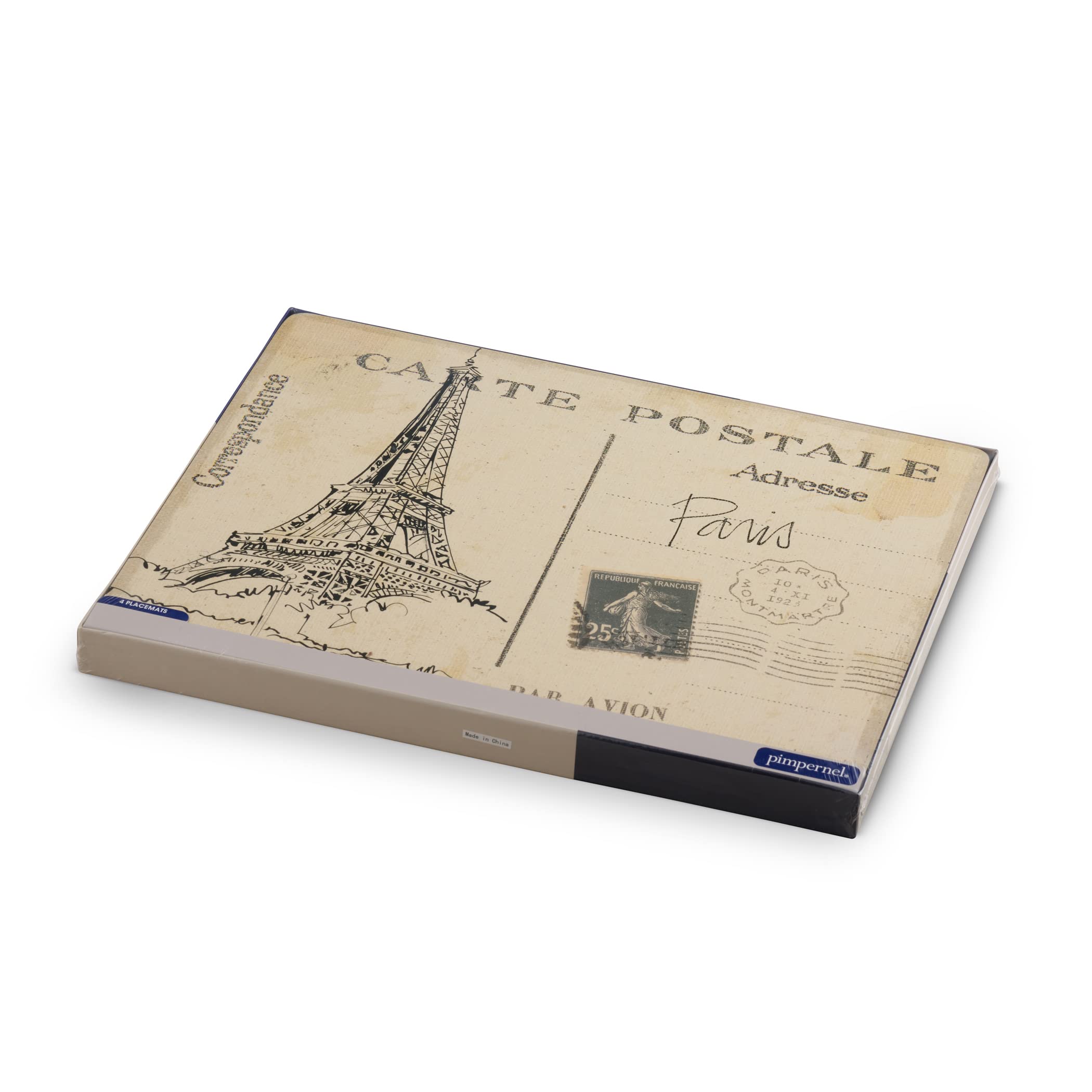 Pimpernel Postcard Sketches Collection Placemats | Set Of 4 | Heat Resistant Mats | Cork-Backed Board | Hard Placemat Set For Di
