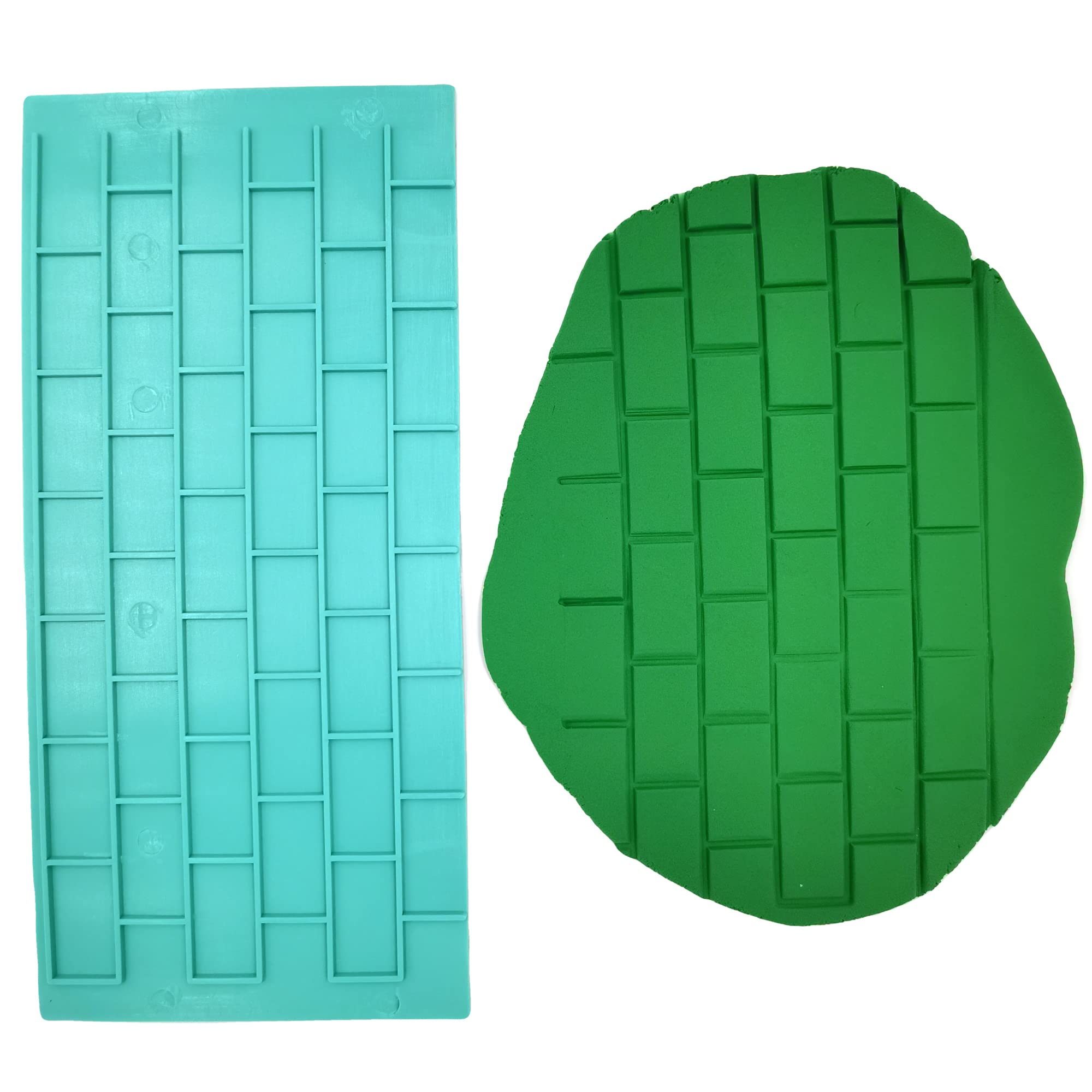 Gobaker Texture 2-Piece Mold Set Tree Bark And Brick Wall Impression Moulds Gum Paste Impression Mat Fondant Cake Decorating Gob
