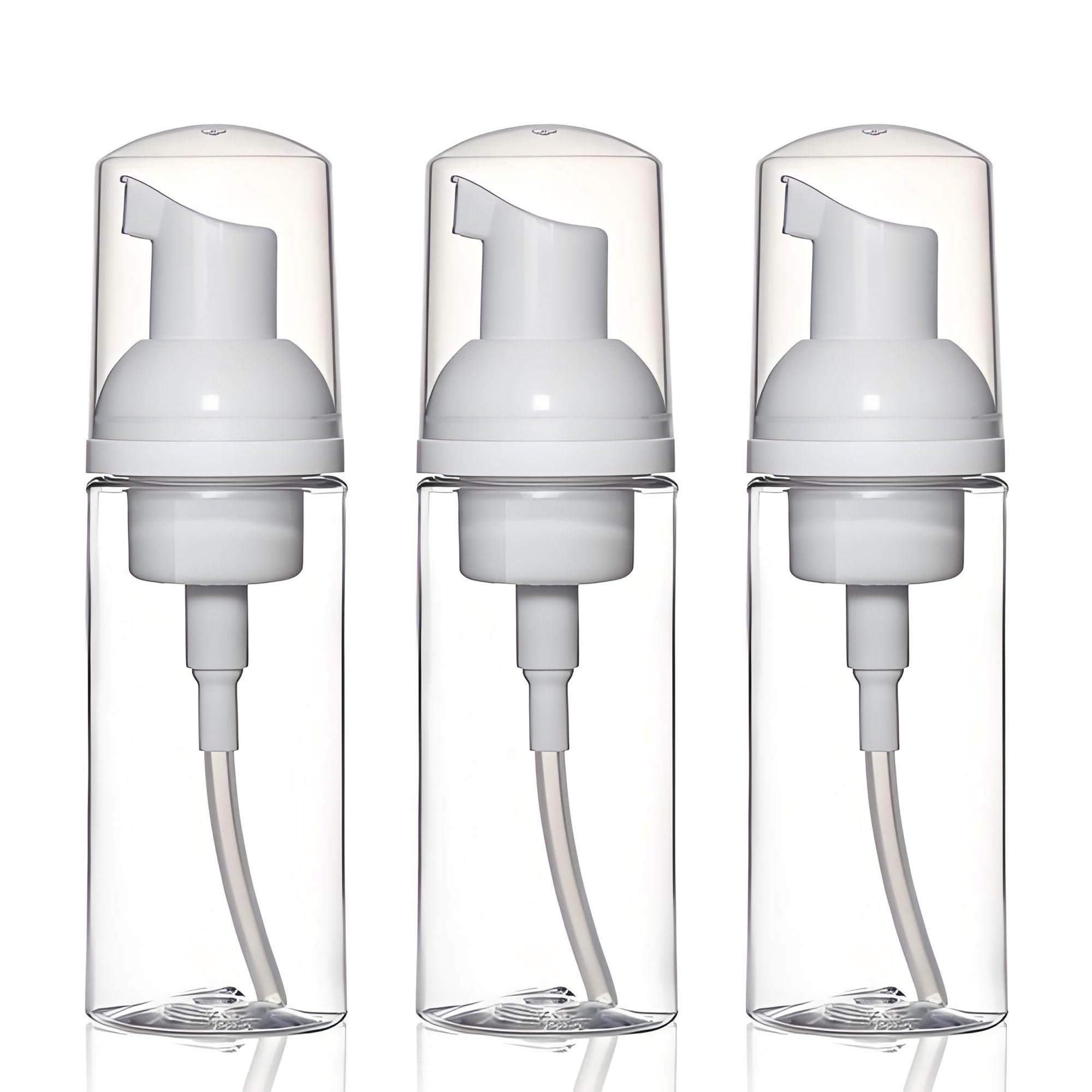 Rayyl 100 ml/3.5 oz Leak-Resistant Foaming Dispenser Bottle 3Pcs Transparent Empty Spray Pump Bottles Travel Portable Foam Bottl