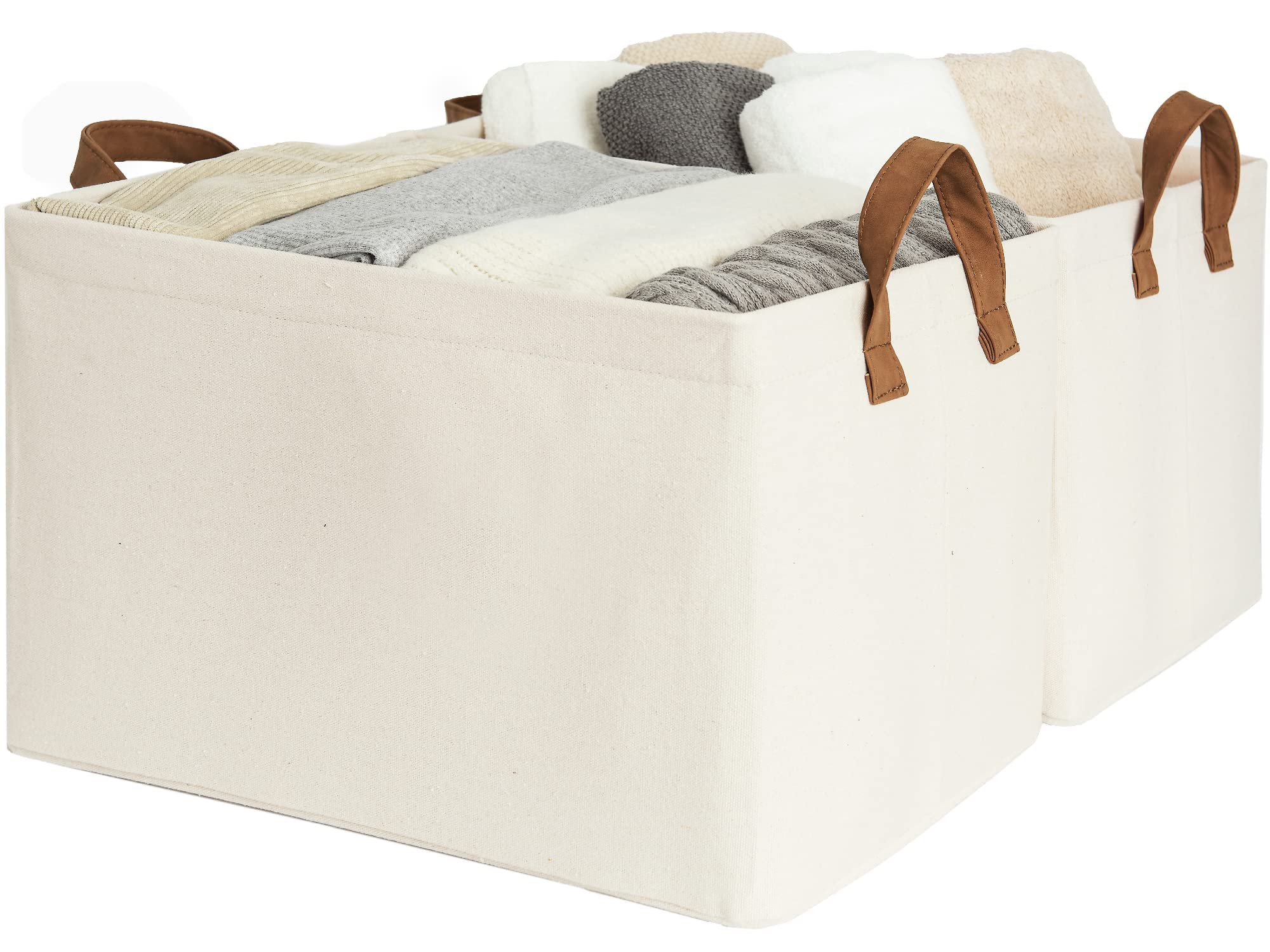 Storageworks Storage Bins, Extra Large Closet Storage Bins For Organizing, Fabric Storage Baskets With Handles, Rectangle Storag