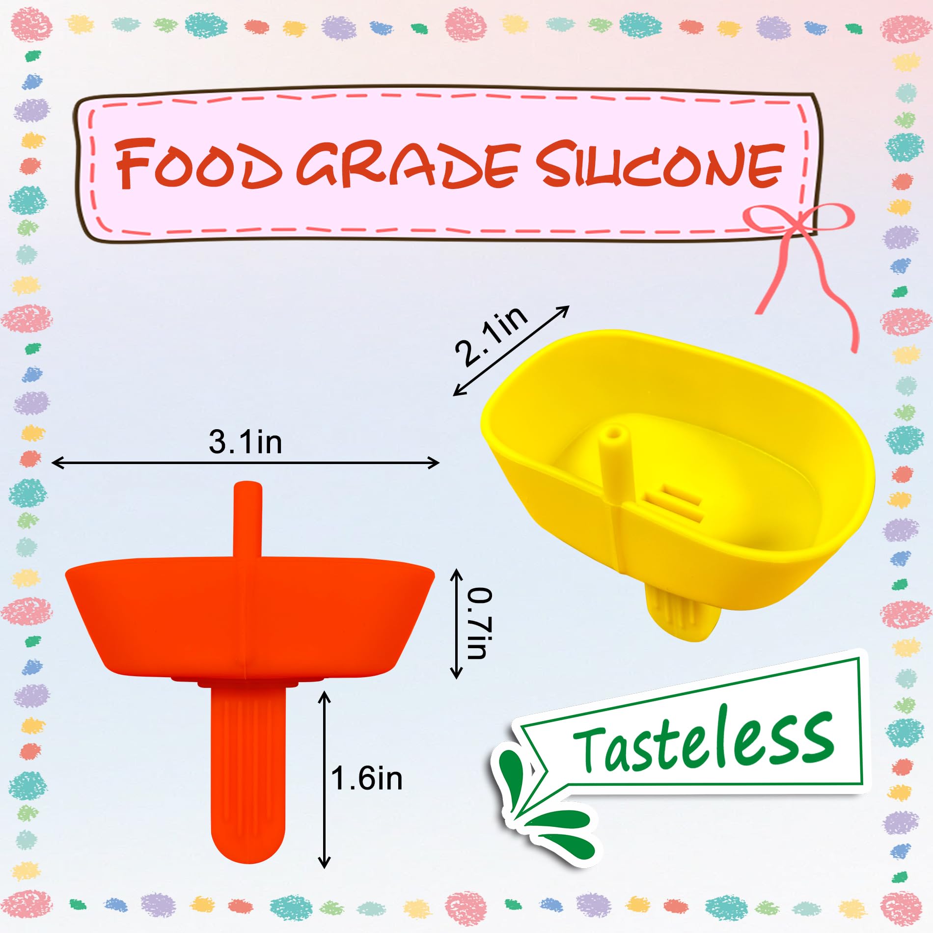 5Pcs Drip Free Popsicle Holder, Reusable Silica Gel Popcical Holder, Silicone Burr-Free Safety Mess Free Frozen Treats Holder Wi