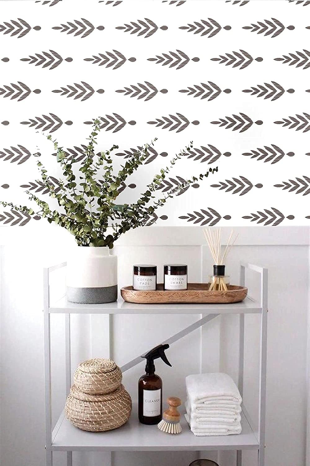 Blooming Wall Cps032 Black White Neutral Elegant Simple Little Trees Sapling Geometry Self-Adhesive Prepasted Wallpaper Wall Mur