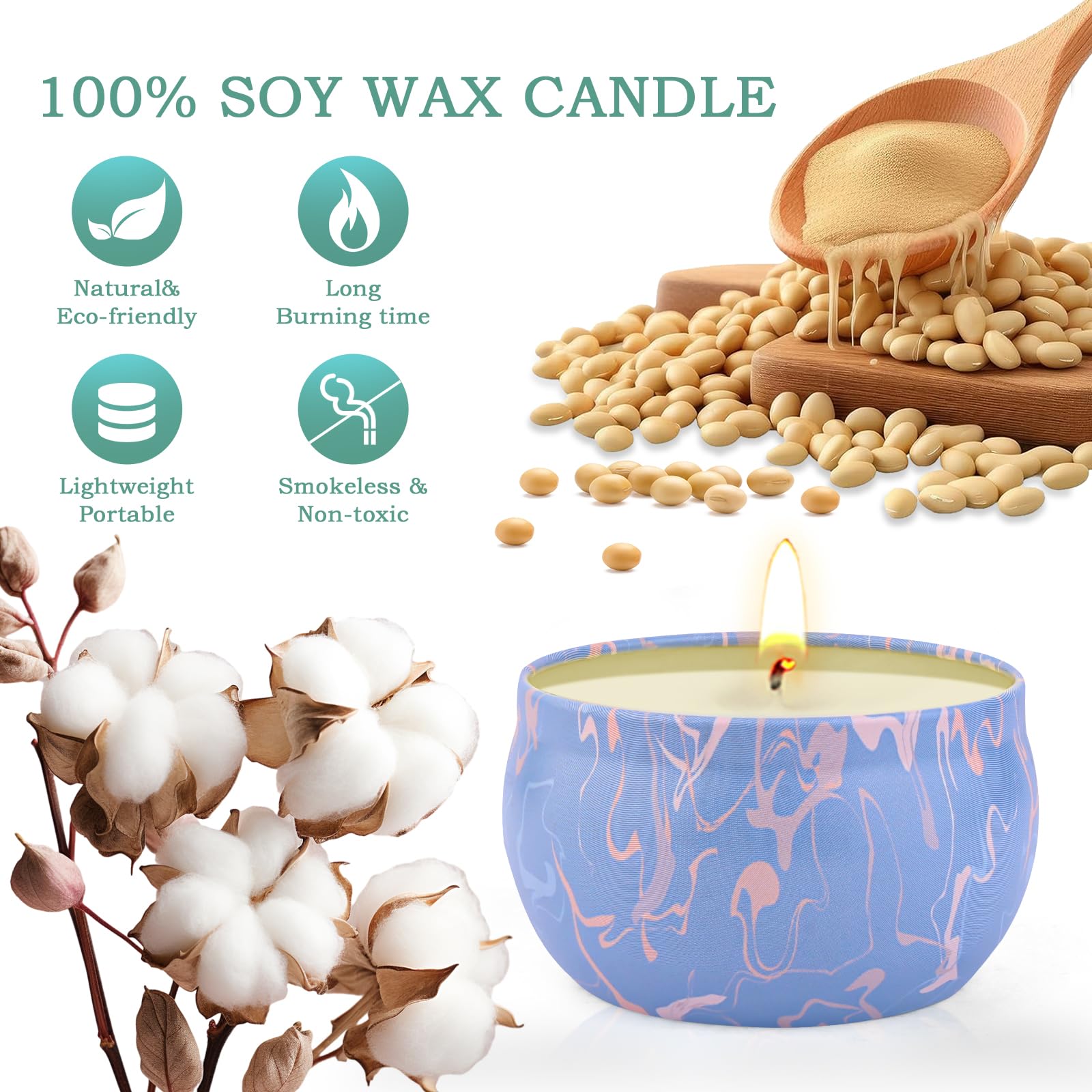 Candle Gifts,Scented Candles Christmas Gift Set for Women, 4 Pack Aromatherapy Candles for Home Scented, Natural Soy Wax Candles