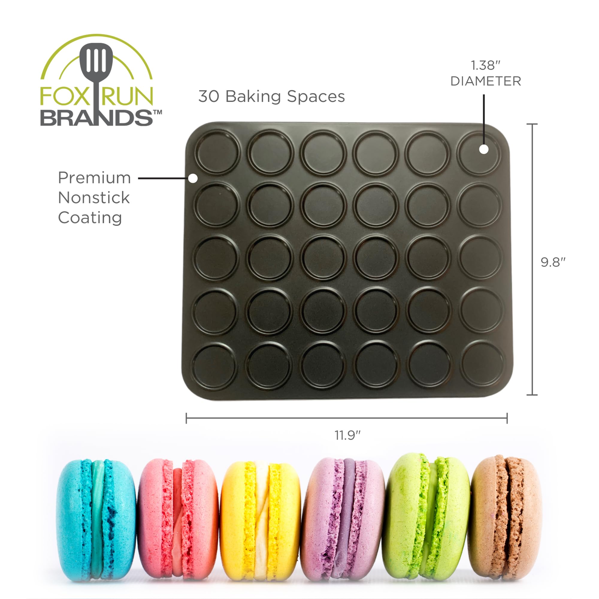 Fox Run Mini Macaron Baking Pan, 11.9    X 9.8