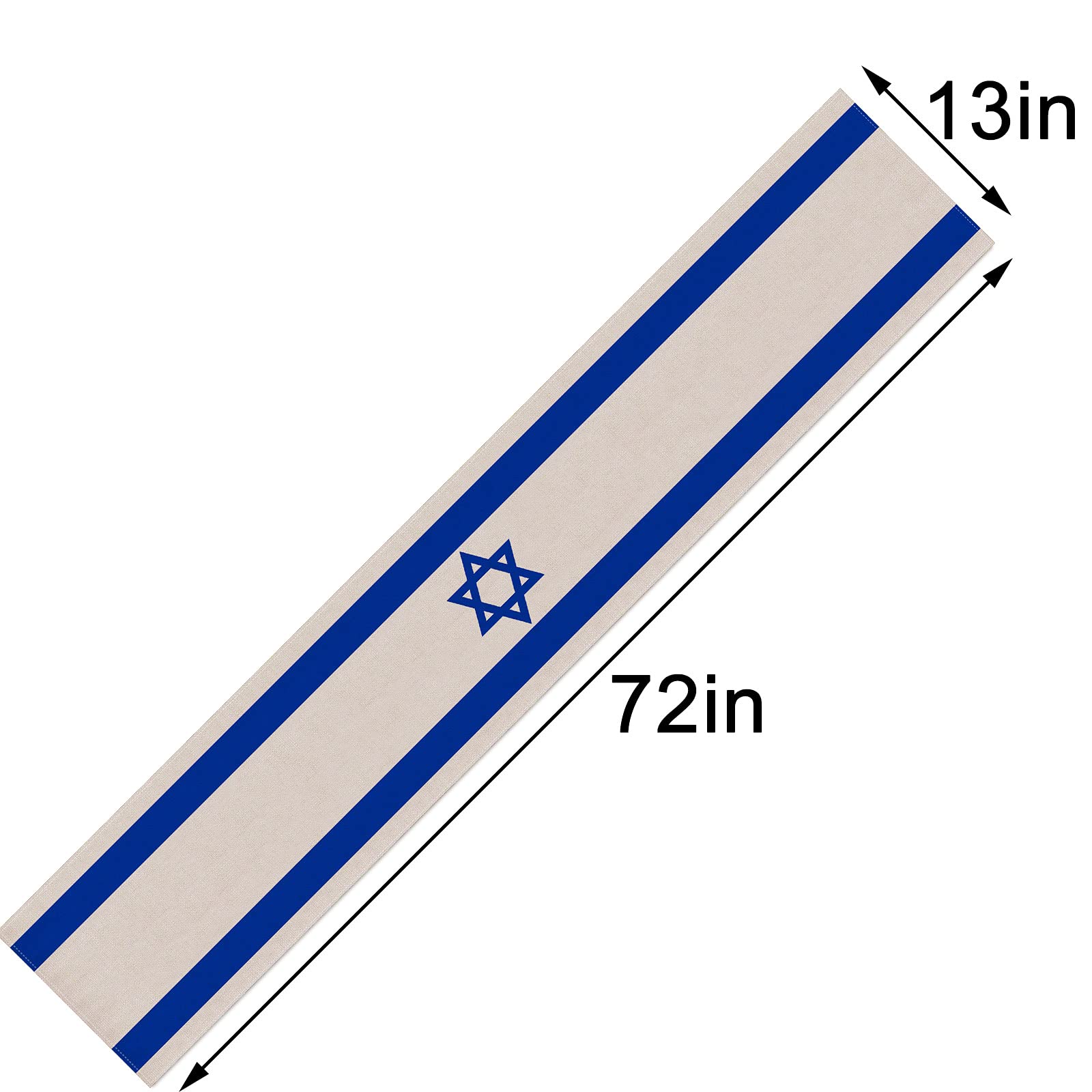 Linen Israel Flag Table Runner Jewish Table Decoration For Passover Rosh Hashanah Sukkot Sukkah Kitchen Dinning Room Party Decor