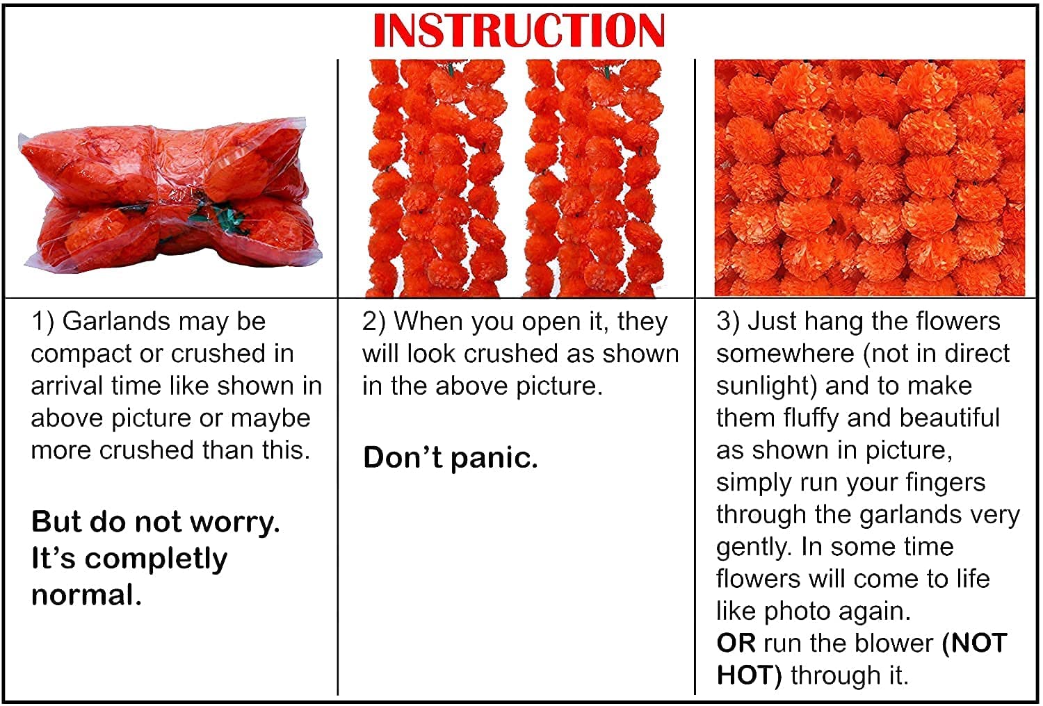 Klassic Artificial Marigold Flowers For Pooja & Festival Decoration/Door Hangings (Orange And Yellow, Set Of 5)