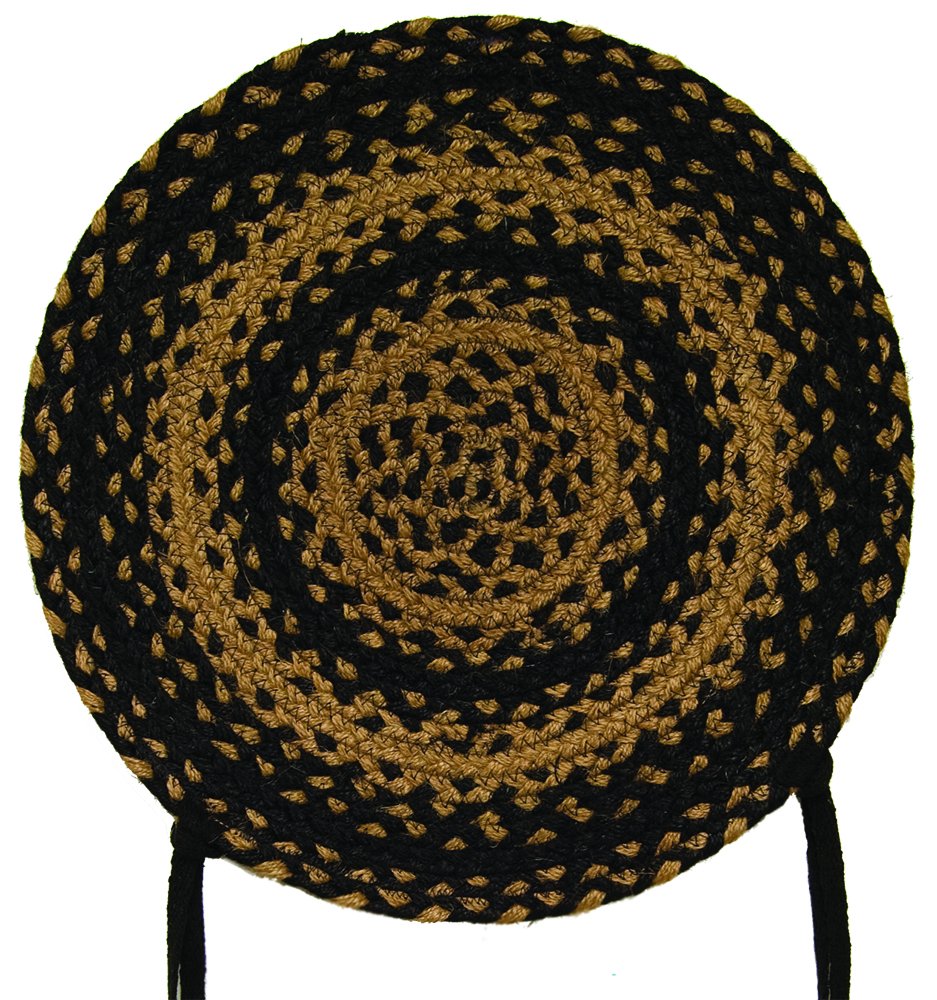 CWI Gifts Ebony Braided Chair Pad, 15