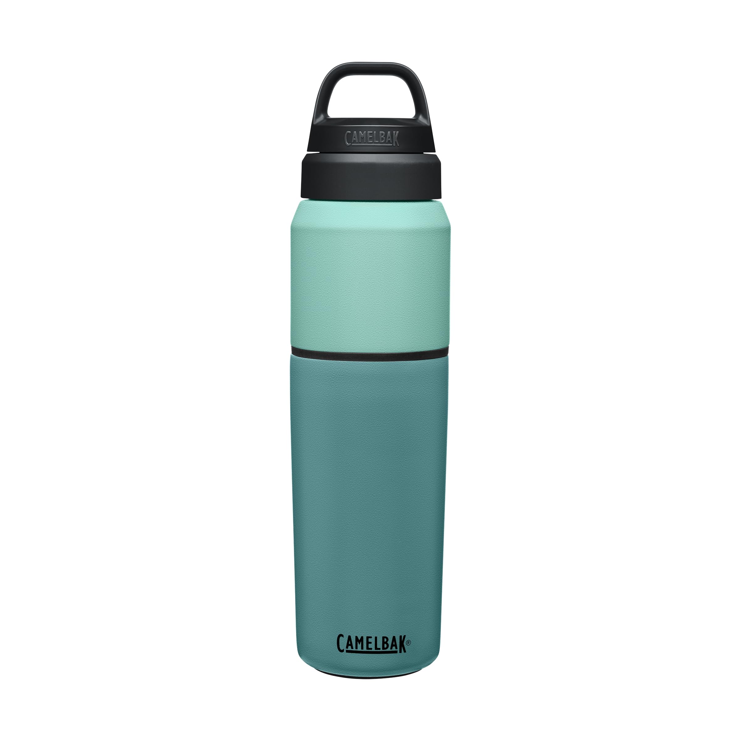 Camelbak Products MultiBev Water Bottle & Travel Cup - Vacuum Insulated Stainless Steel - Coastal/Lagoon - 22oz bottle & 16oz cup
