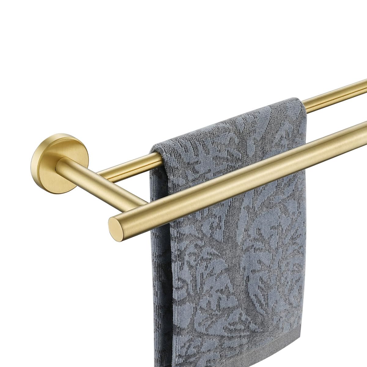 Jqk Gold Double Towel Bar, 16 Inch 304 Stainless Steel Thicken 0.8Mm Towel Rack Bathroom, Towel Holder Brushed Gold Wall Mount,