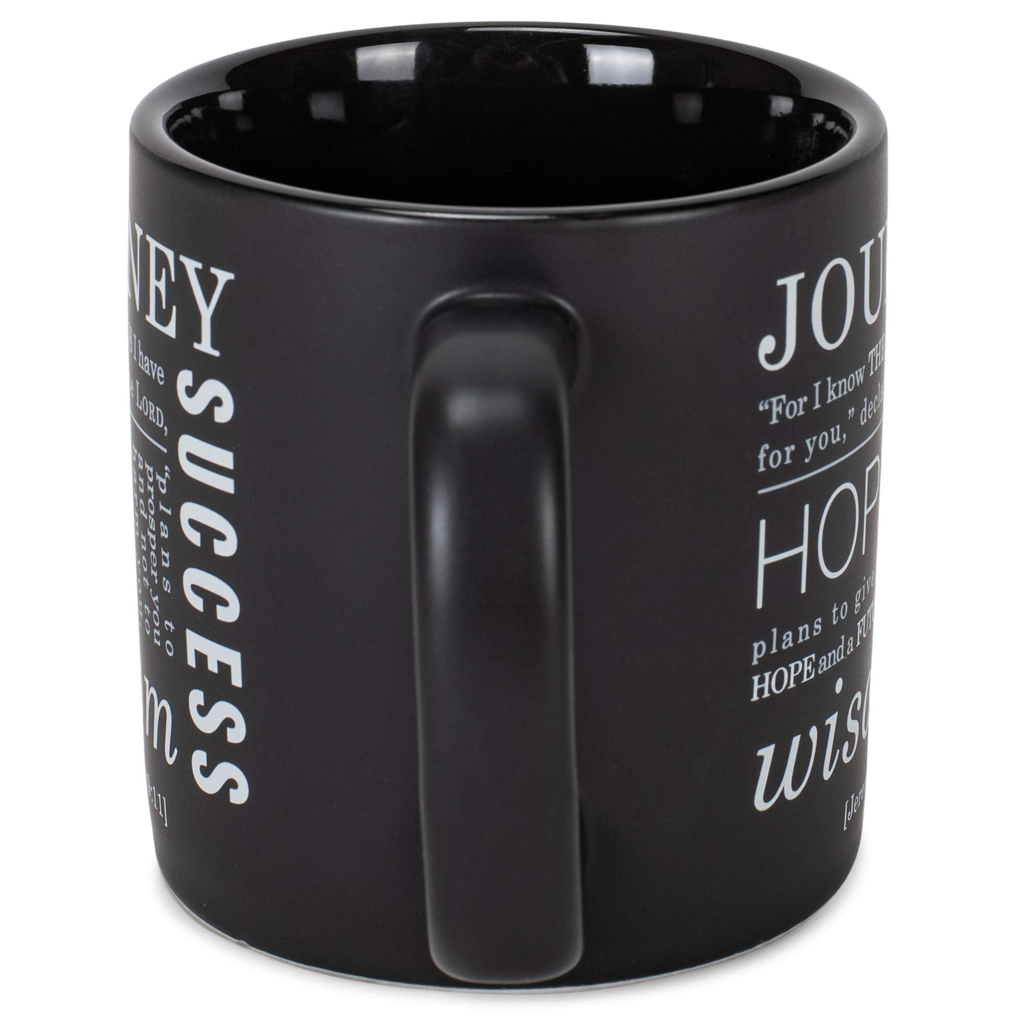 Lighthouse Christian Products The Lord Plans The Journey Matte Black 16 Ounce Ceramic Mug