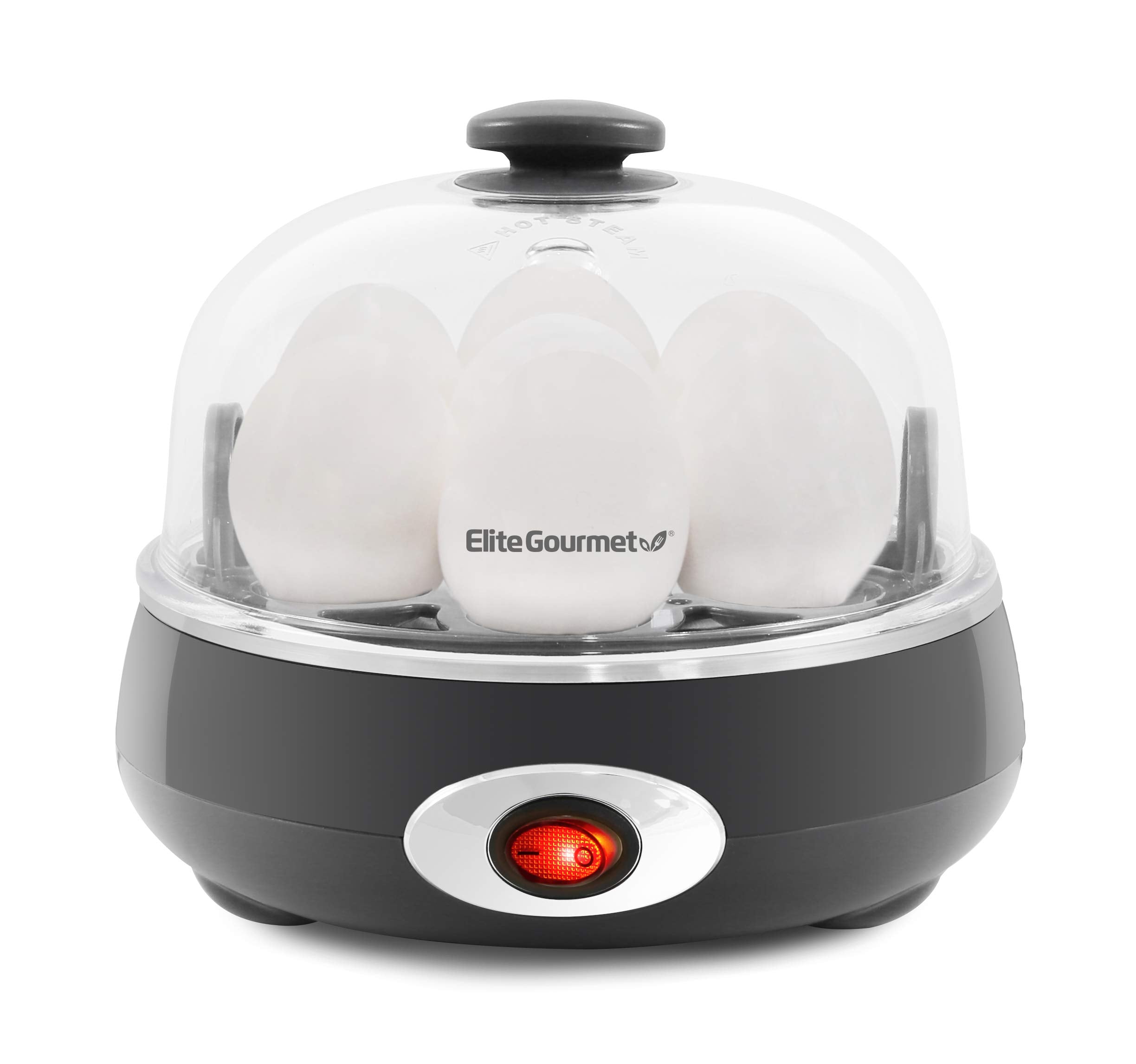 Elite Gourmet Egc007Chc# Rapid Egg Cooker, 7 Easy-To-Peel, Hard, Medium, Soft Boiled Eggs, Poacher, Omelet Maker, Auto Shut-Off,