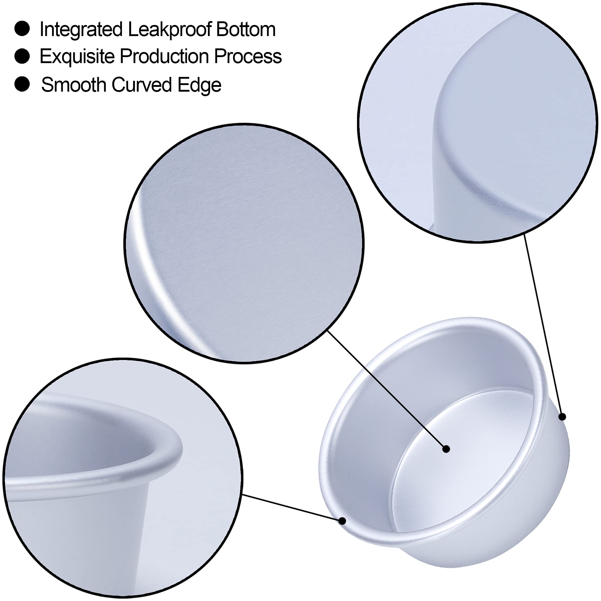 Awtbdp 4 Inch Cake Pan, Set Of 8, Anodized Aluminum Round Pans With 100 Pcs Parchment Paper Tins Baking Pan For Cheese Cake, Piz