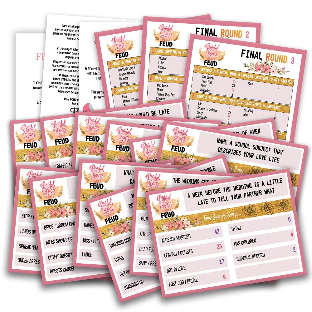 Pazag Bridal Shower Friendly Feud Quiz, Family Feud Quiz, Bridal Shower Games, Bridal Shower Decorations, Bridal Shower Favors,