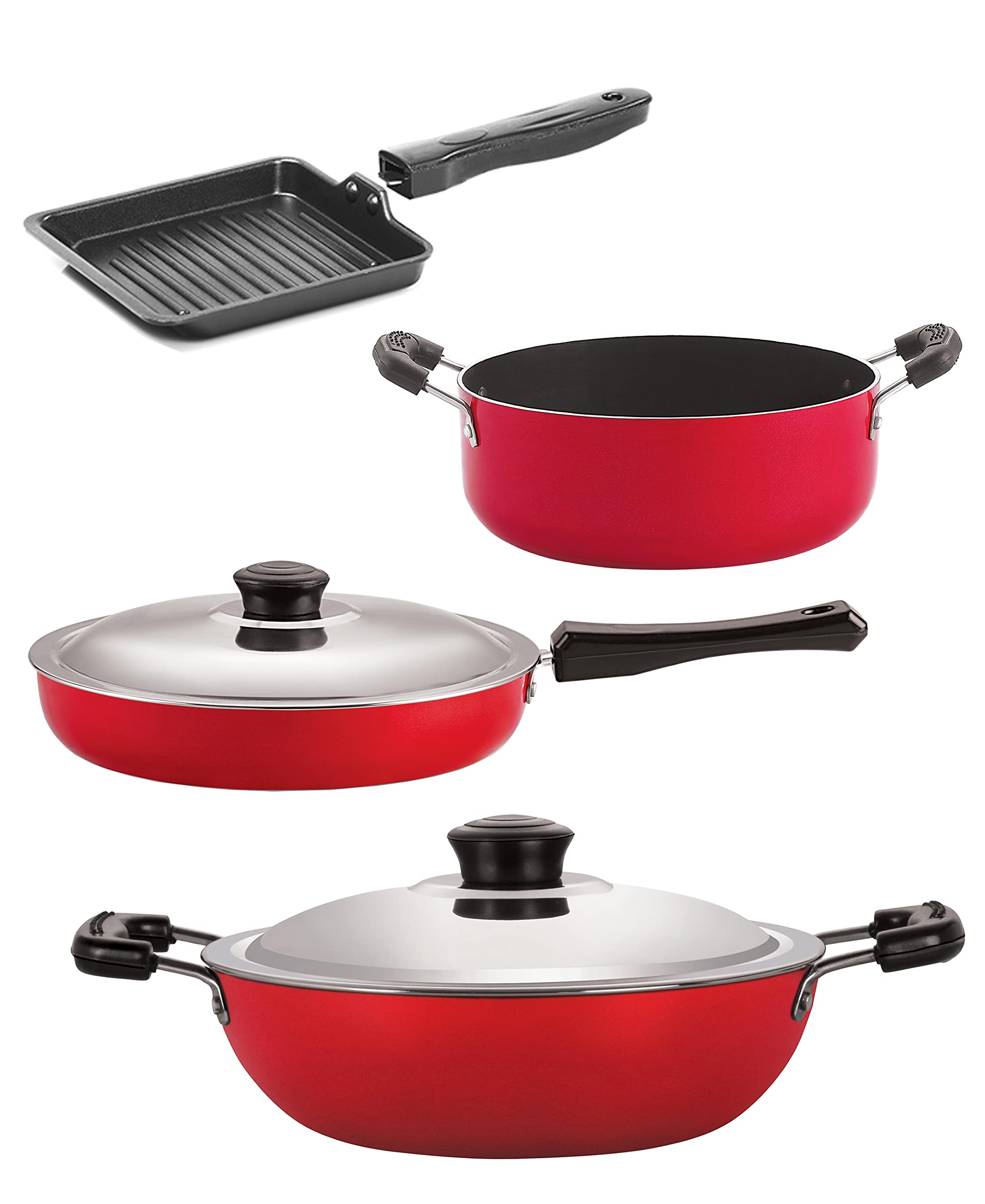 Nirlon Nonstick Aluminium Utensils Set Of 4 Pieces For Kitchen (Fp10_Dkd(J)_Sgp_Cs24)