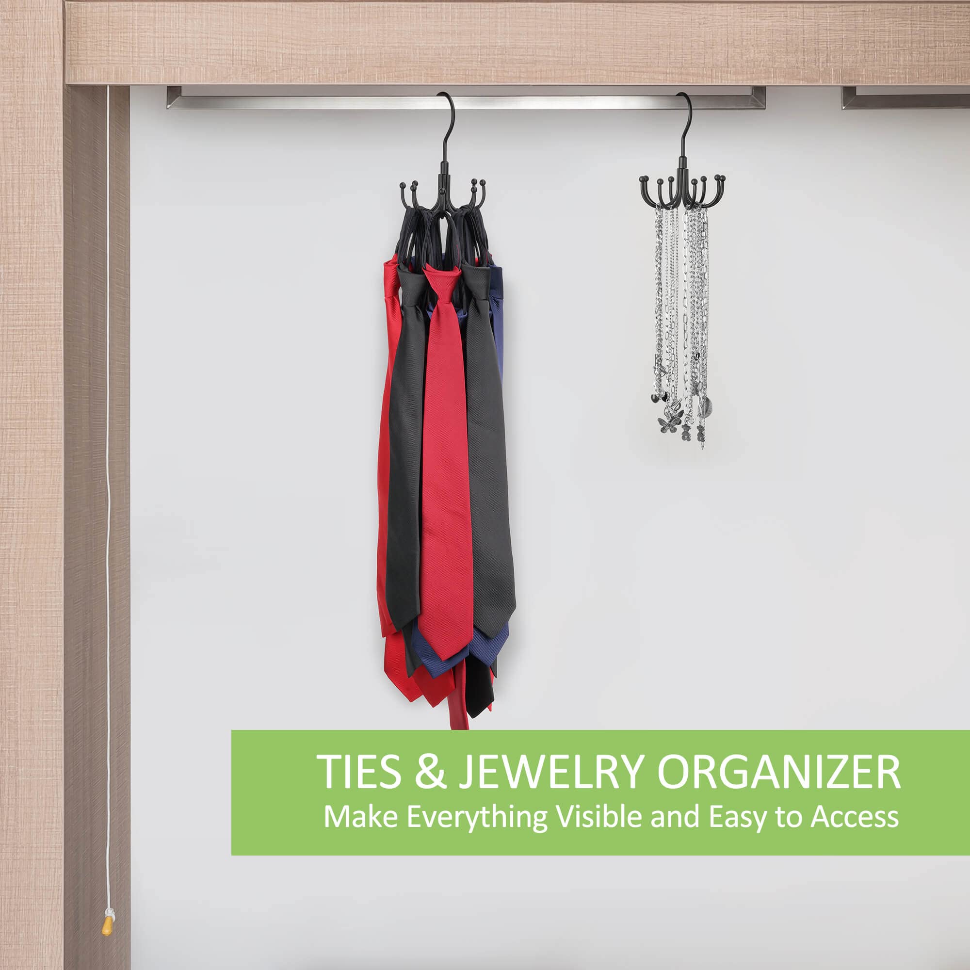Omhomety Belt Hanger, Rotatable Belt Organizer For Closet, Accessories Rack, Space Saving Hanging Holder Storage Hook For Belt,