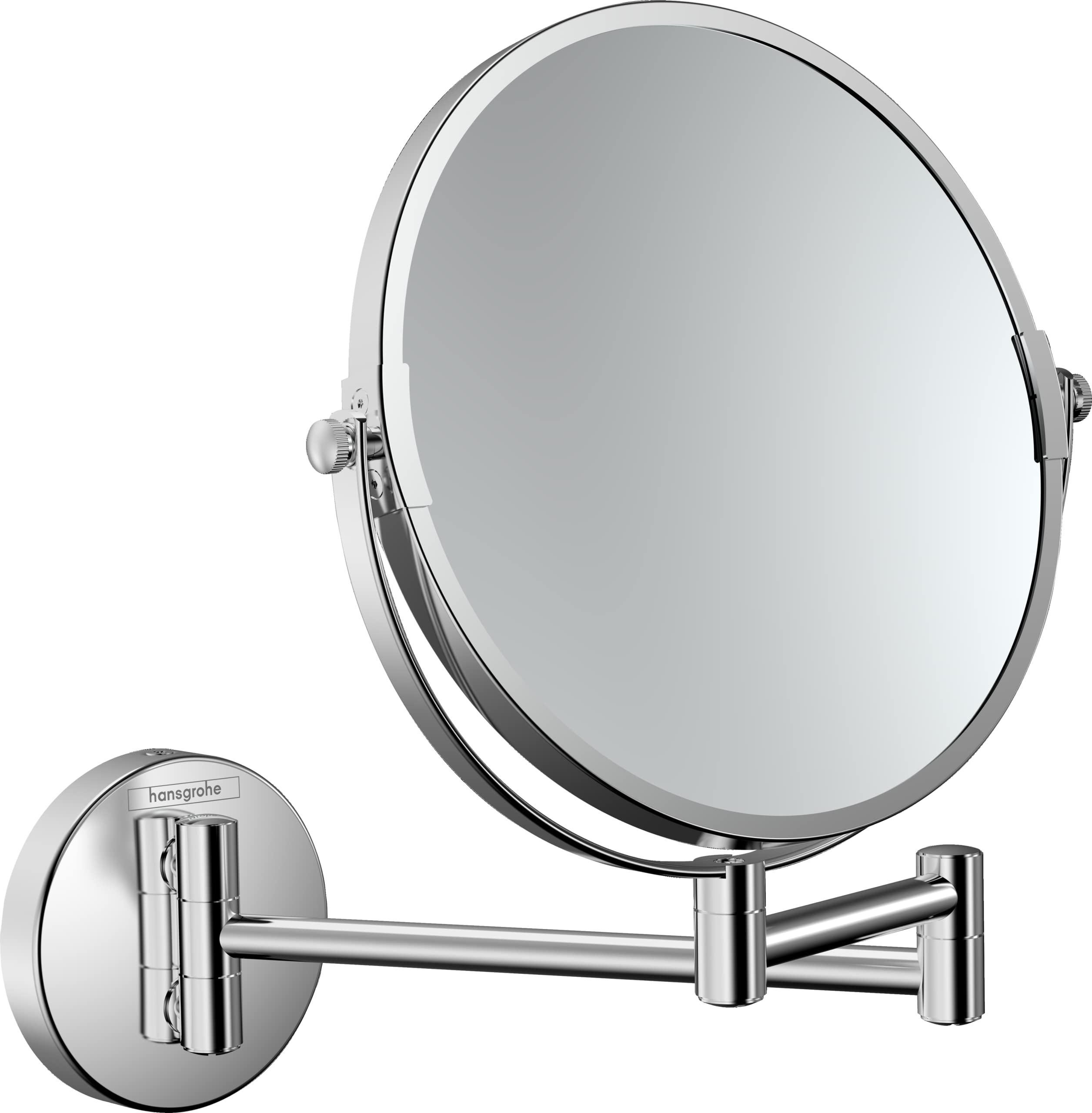Hansgrohe Pull-Out Shaving Mirror 7-Inch Mirror In Chrome, 73561000