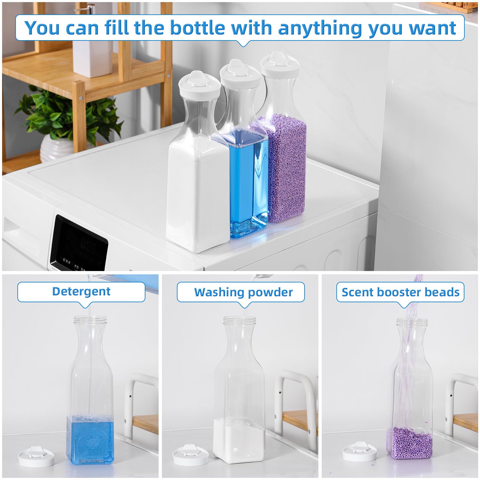 Laundry-Detergent-Dispenser,54Oz Fabric Softener Dispenser,Plastic Liquid Laundry Detergent Container,Laundry Detergent Organize