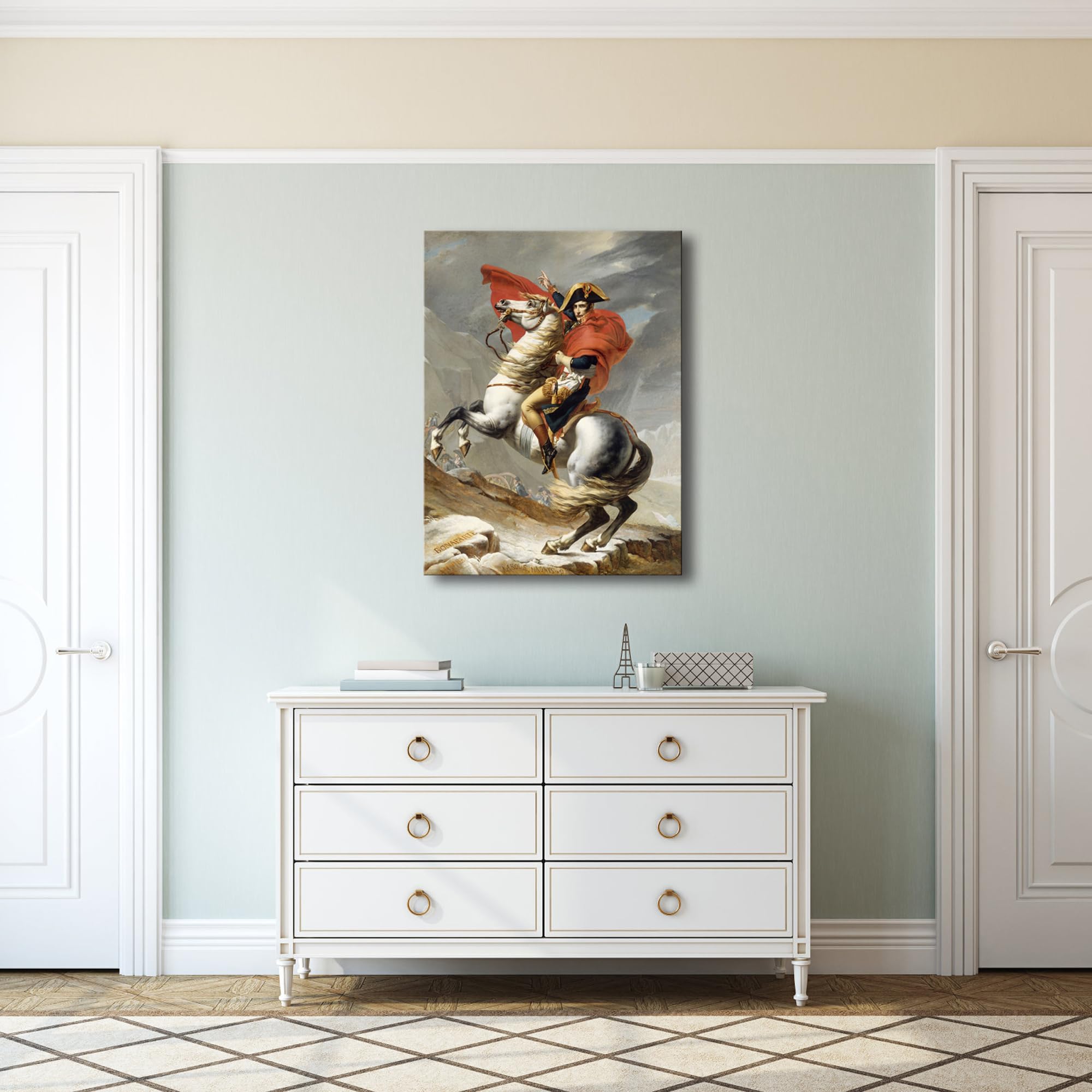 Wieco Art Napoleon Crossing The Alps Of Jacques-Louis David Oil Paintings Reproduction Abstract Hd Prints Wall Decor Classic Art