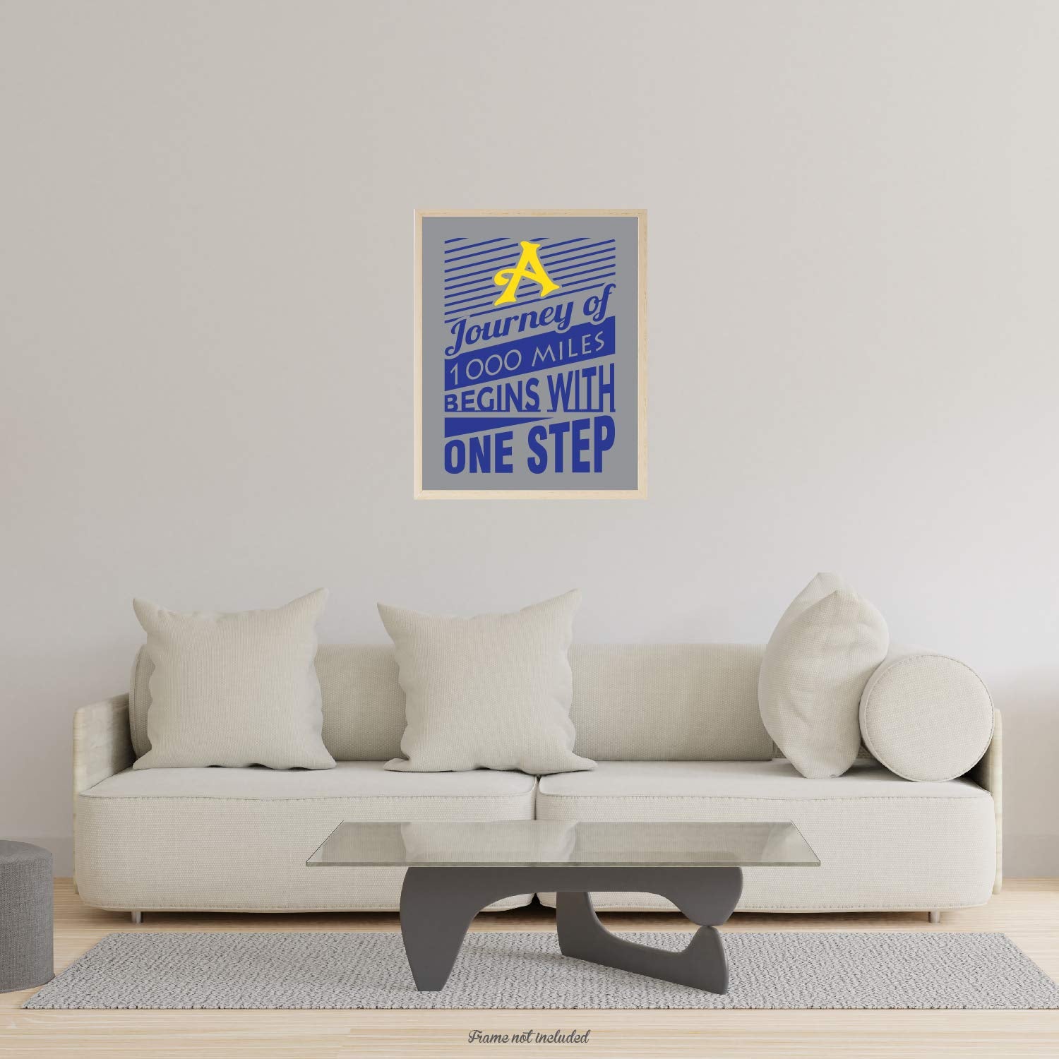 Journey Of 1000 Miles Begins With One Step Inspirational Quotes Ready To Be Framed, Positive Affirmation Pictures, Art Prints Fo