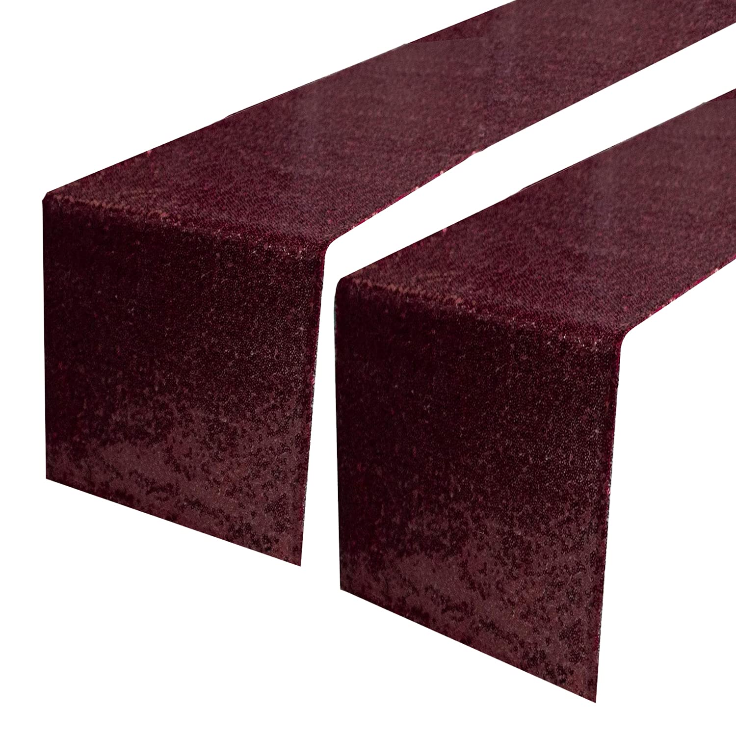 JYFLZQ Burgundy Sequin Table Runner 12 x 72 Pack of 2 Sparkly Black Metallic Table Runner Glitter Sequin Runner for Table Birthd