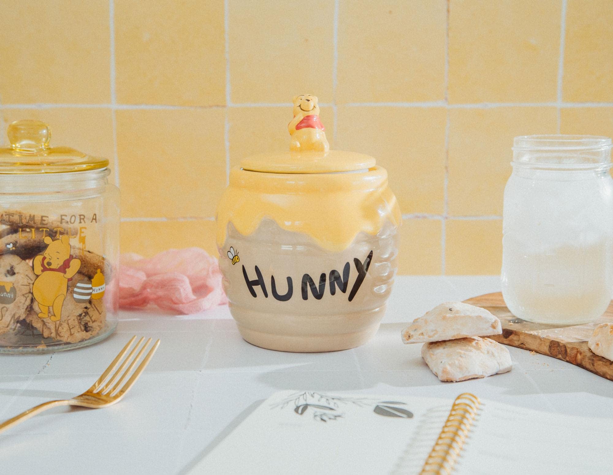 Silver Buffalo 3D Hand Painted Ceramic Snack Jar - Winnie the Pooh Honey "Hunny" Pot - Small - Model WTP505KR