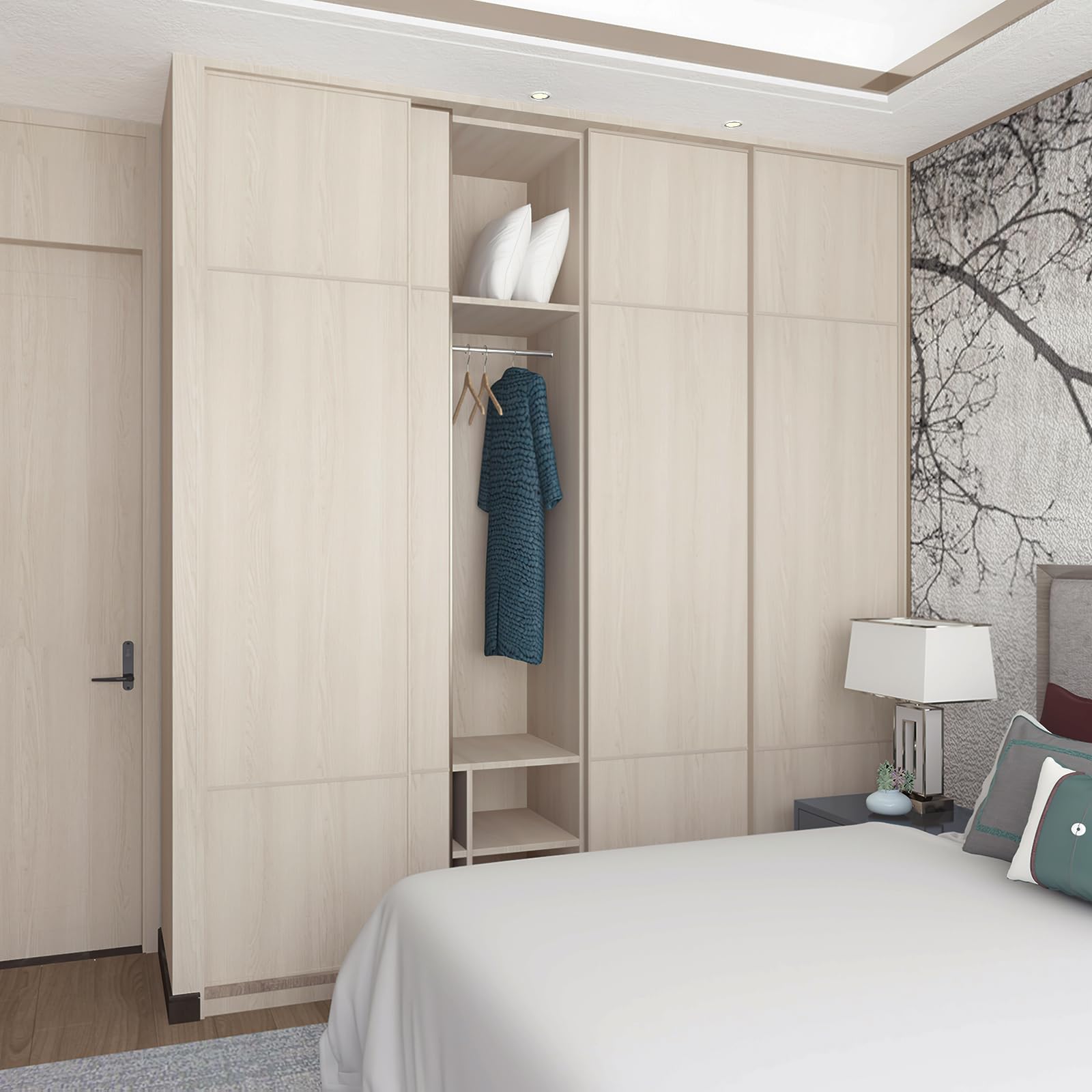 Boobest 157X 31 Inch Wide Thick Wood Grain Wallpaper Peel And Stick Beige Cherry Wood Contact Paper Waterproof Removable Faux Wo