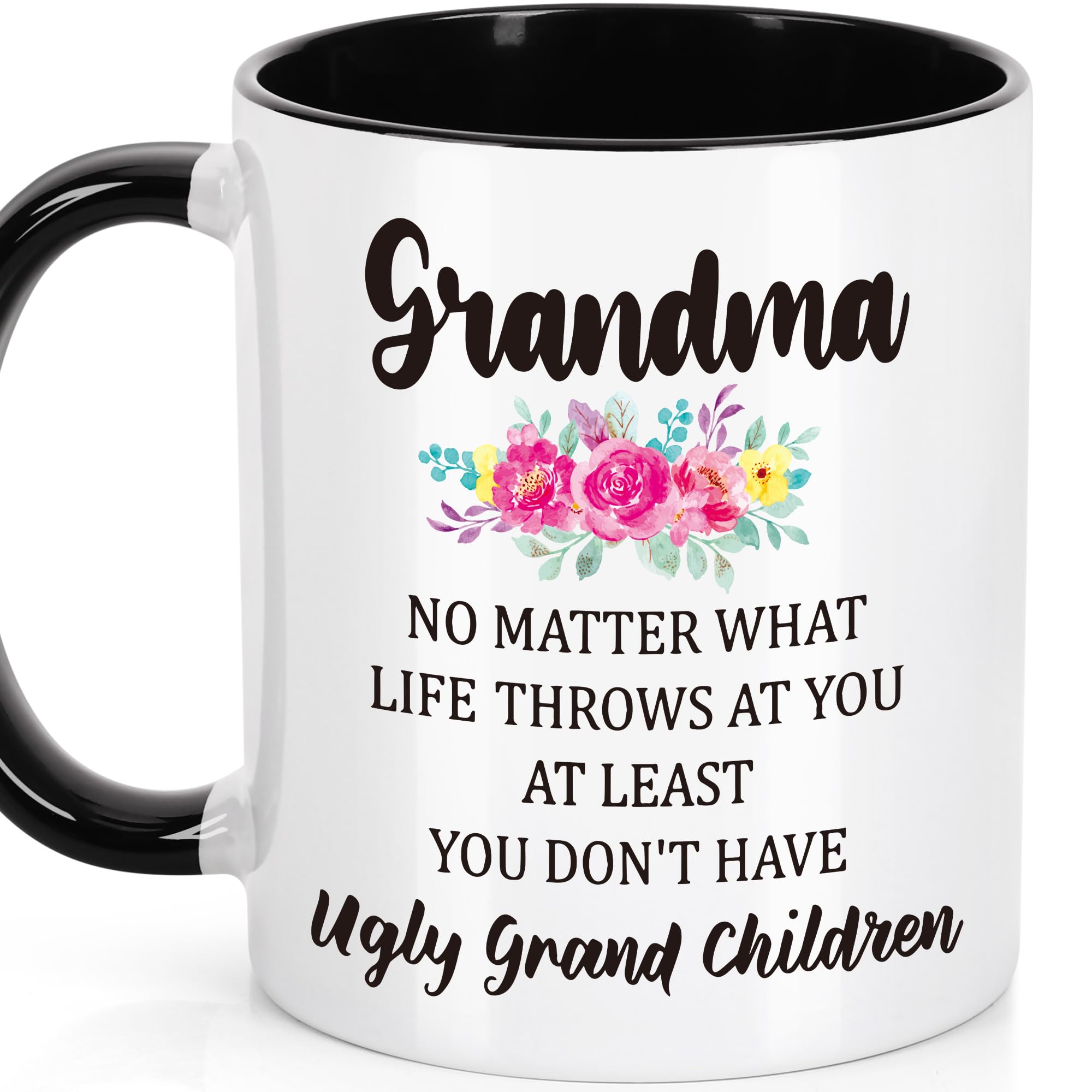 LEJIAJINW Gifts for Grandma Mothers Day Grandmother Gigi Nana Granny Grammy, Best Grandmother Ever Ceramic Mug, Funny Grandma Bi