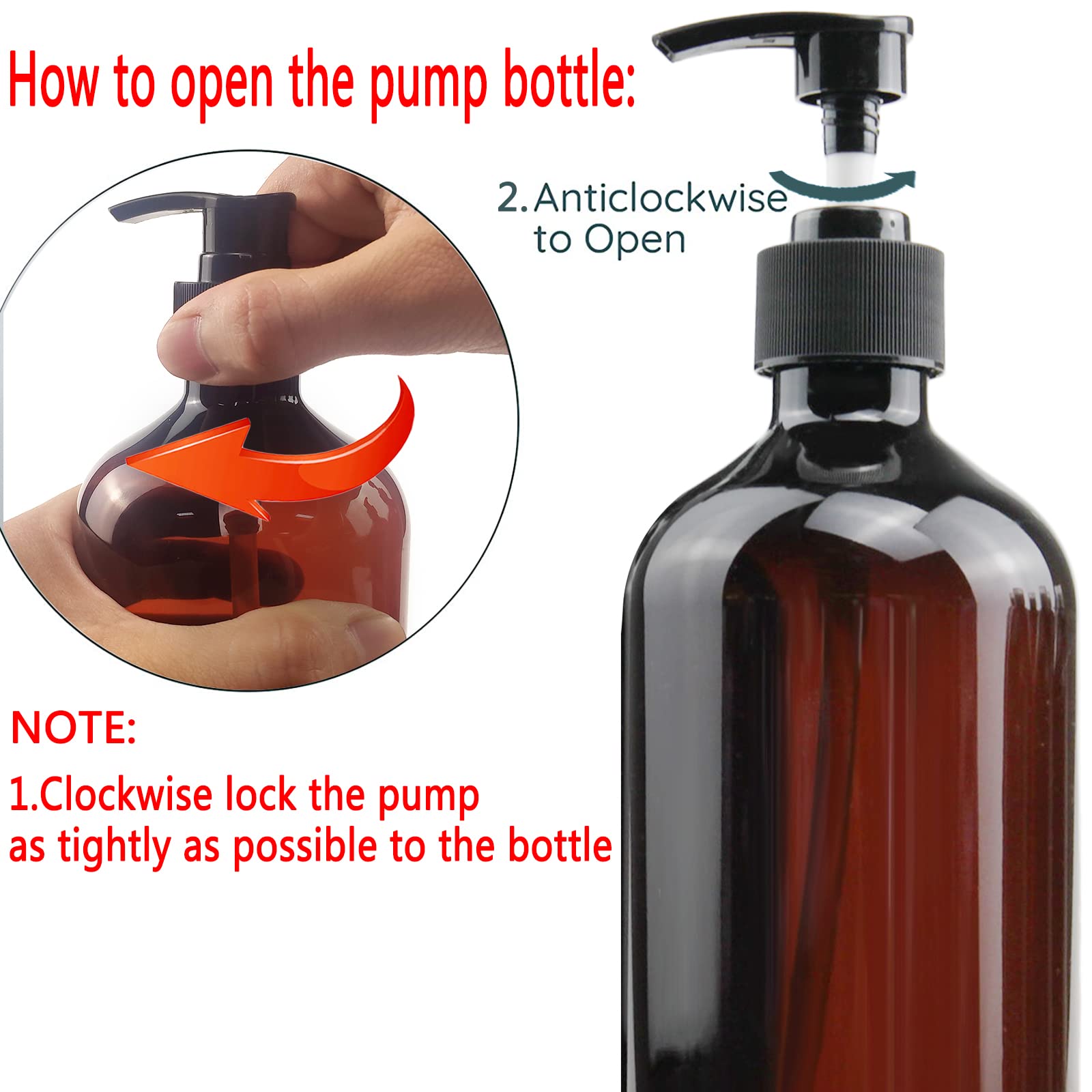 Empty Plastic Bottles With Pump Dispenser And 6Pcs Labels Included, Refillable Travel Containers For Hand Sanitizer Shampoo Loti