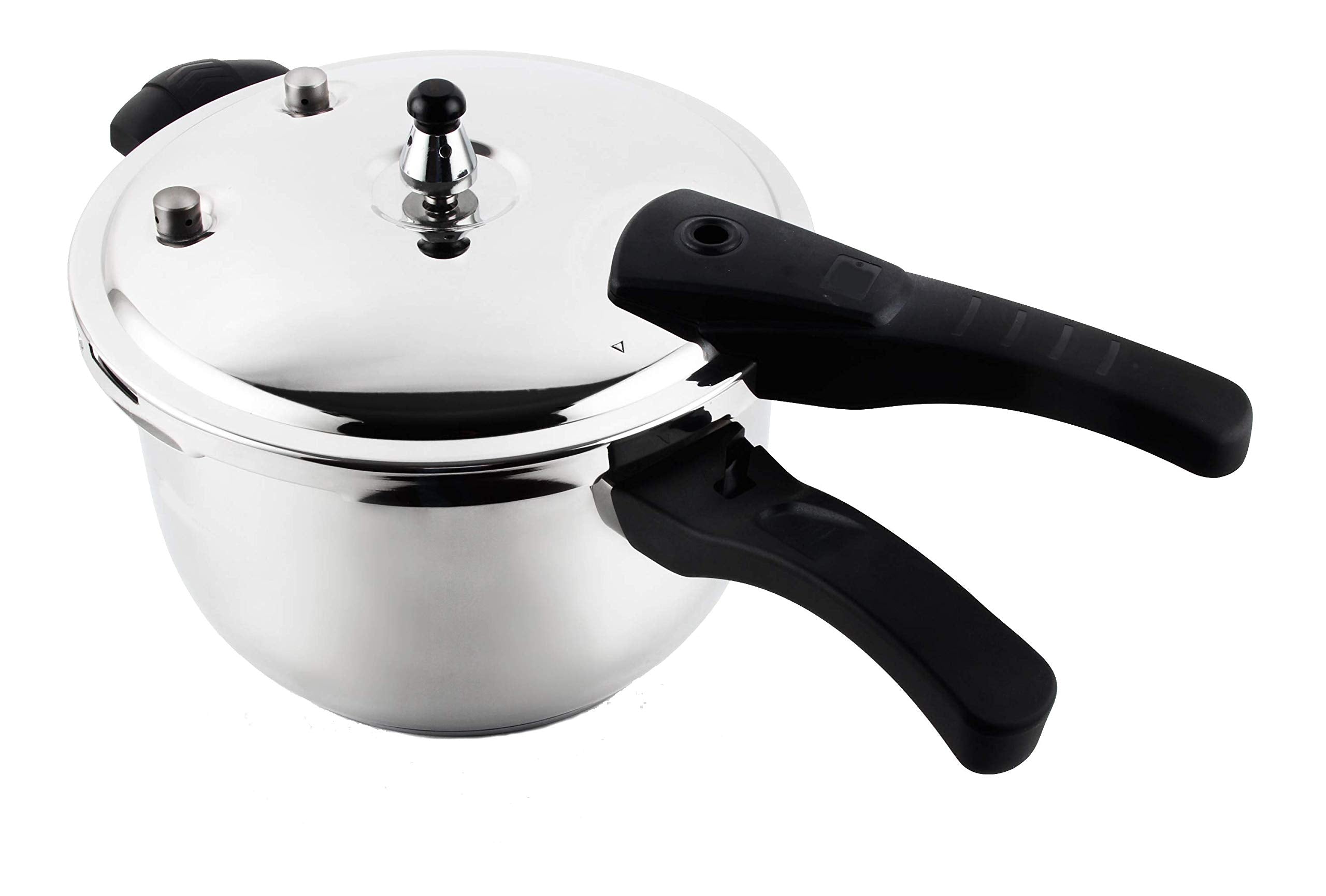 Super Quality Stainless Steel 304 Pressure Cooker, Six Over Pressure Safety Systems, Silver Color, One Extra Rubber Gasket, Gift