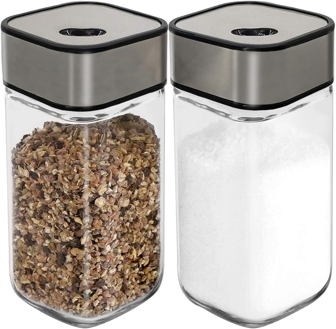 Glass Salt Paper Chili Flake Bottle Spice Shaker Jar With Airtight Lid Slotted Hole Sprinkler Spice Shaker Chili Flakes Herbs Sp
