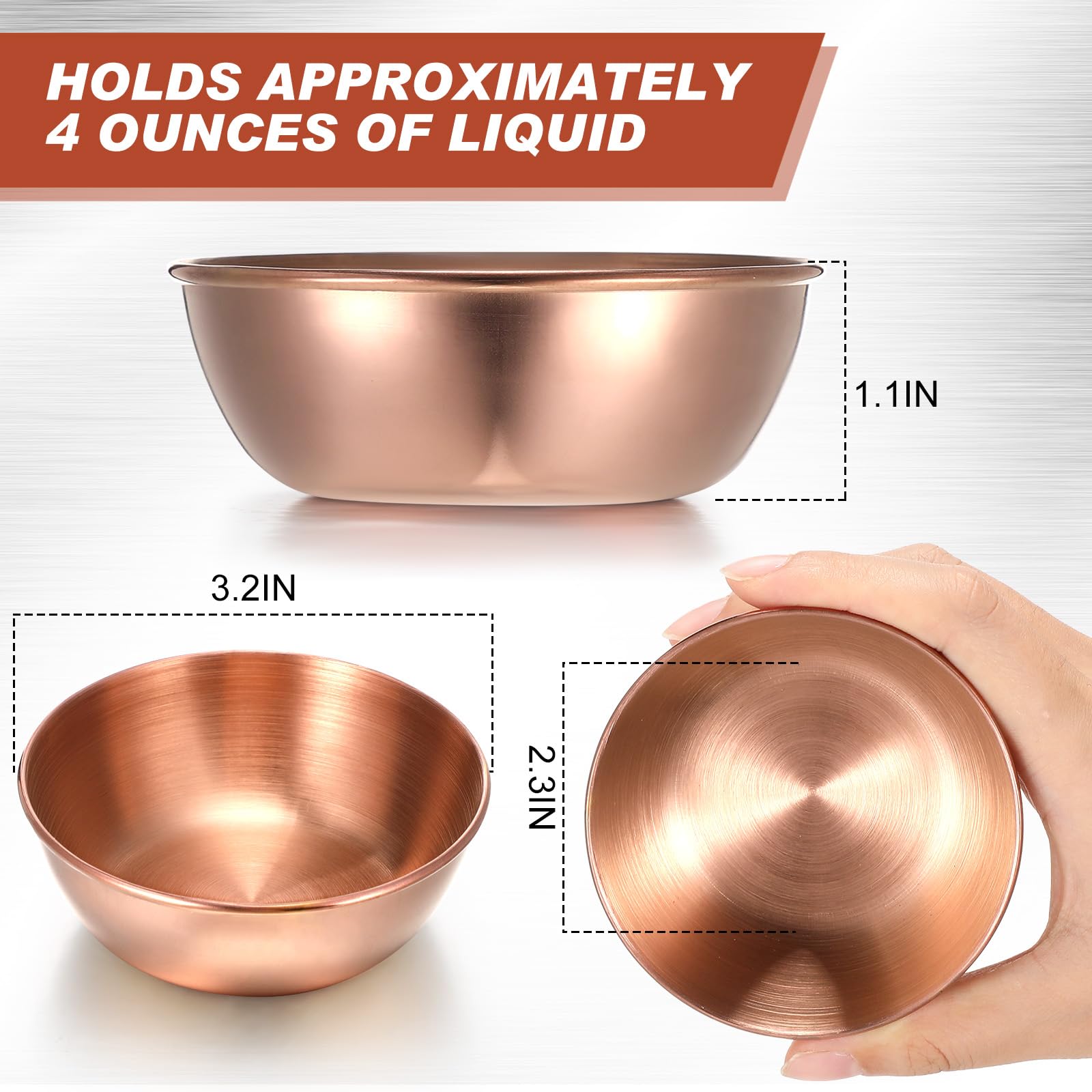 Tanlade 50 Pcs Metal Sauce Bowls Round Stainless Steel Seasoning Dishes Mini Saucers Dishes Plates Small Sushi Dipping Bowls Pre