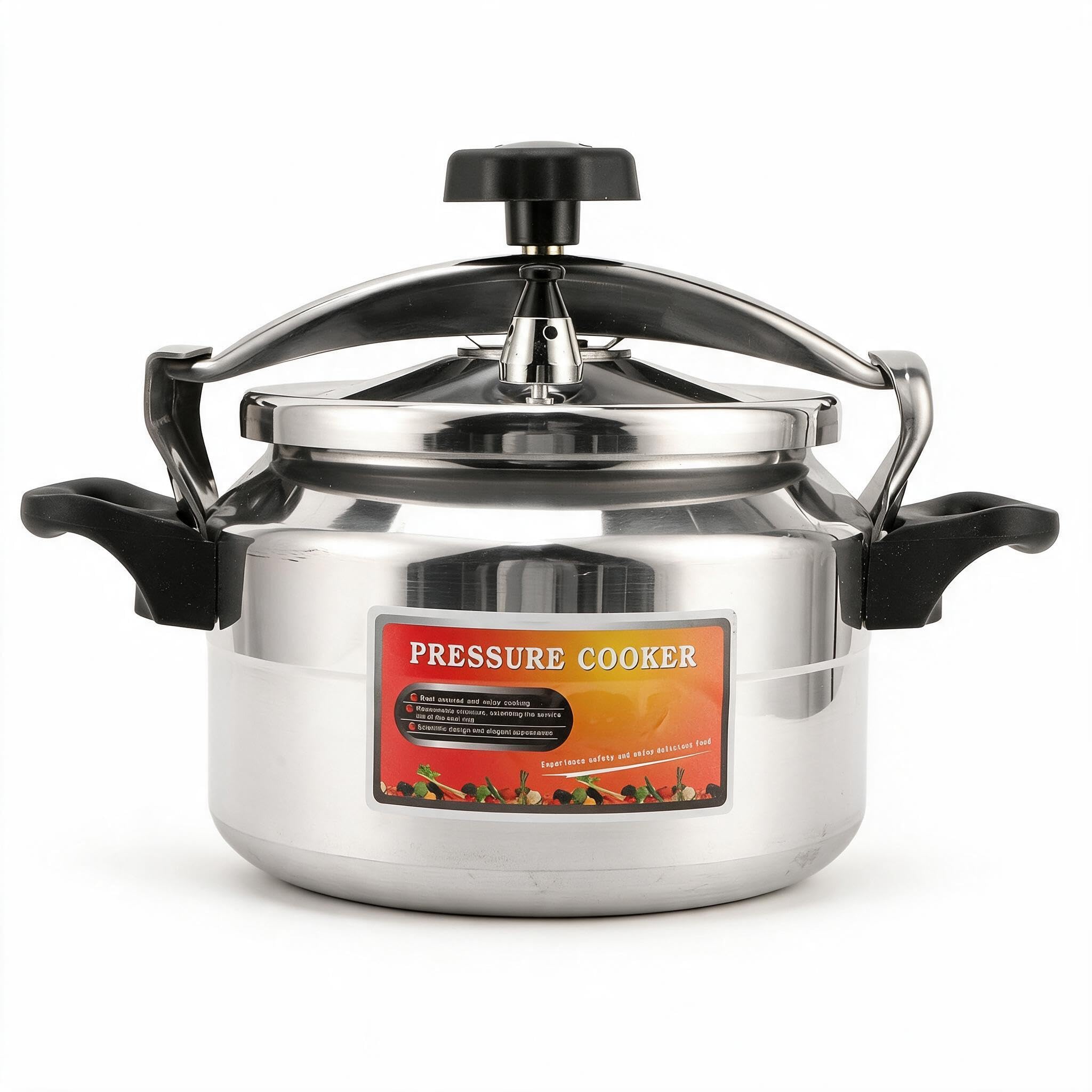 Aluminium Alloy Pressure Cooker  Small Mini, Large Capacity (4L) for Gas & Induction Stove, Double Bottom for Cooking Beans, Me