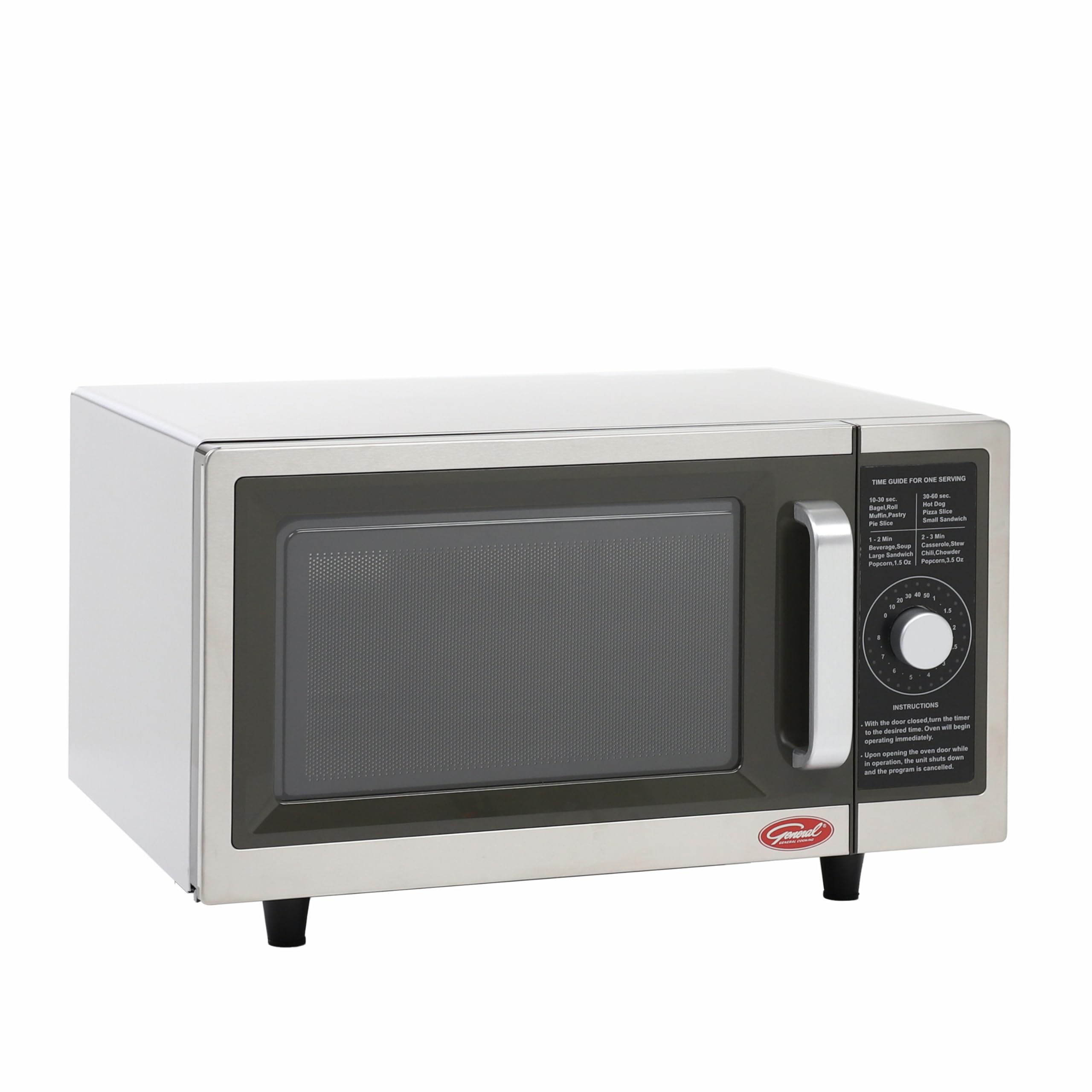 General Foodservice Commercial Microwave with Dial Control, 10 Seconds to 8 Minutes Time Increments, Countertop 120V/1000W, 1 cu