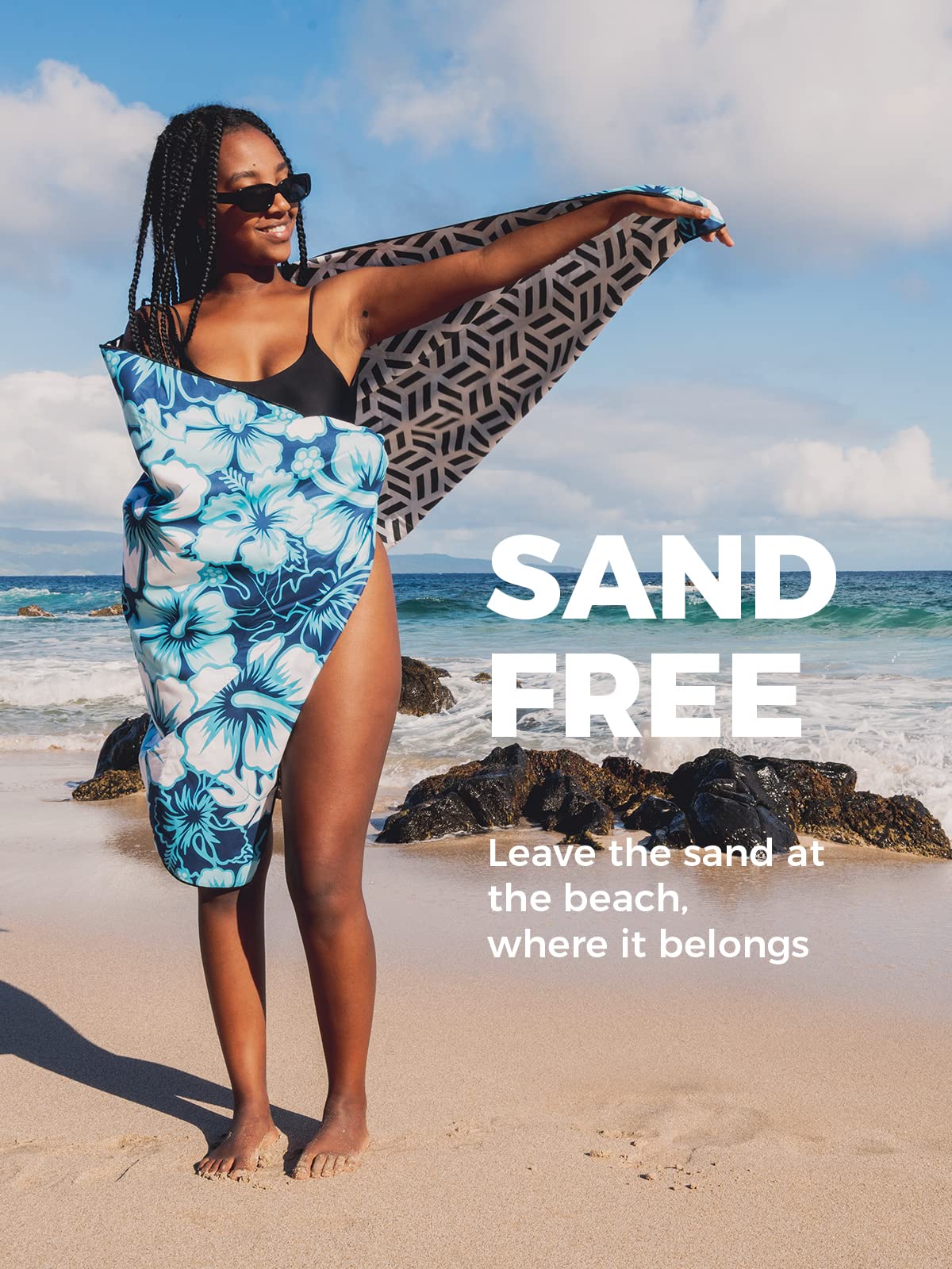 Ocoopa Microfiber Beach Towel Fast Drying, Extra Large 71 '' X 32 '' Sand Free Beach Towel Super Lightweight Towels For Swimming